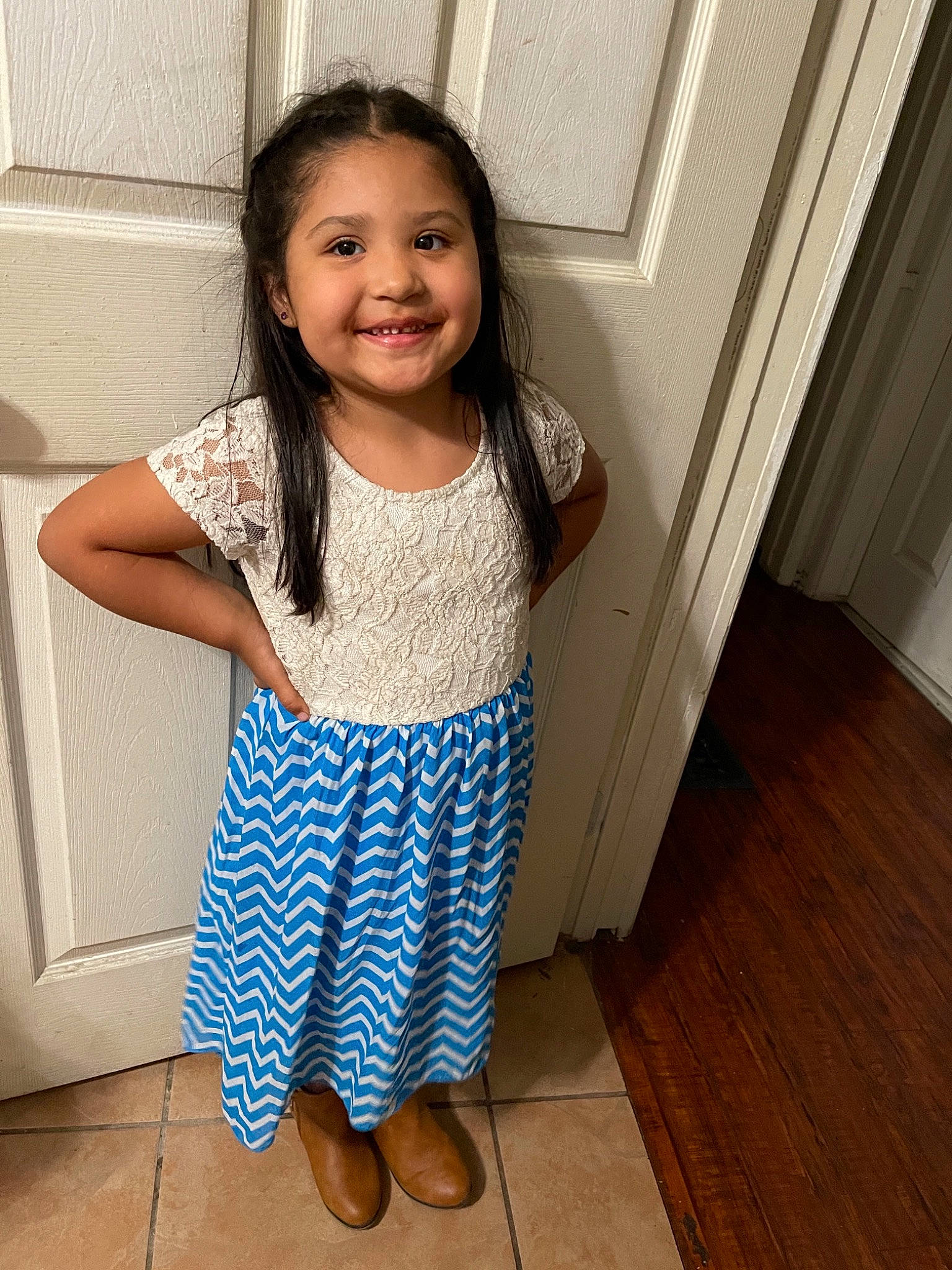 Sophia joined the competition — help win amazing prizes! arm, baby_toddler_clothing, dress, face, floor, flooring, hair, happy, human_body, joint, joy, neck, pattern, person, shoulder, skin, sleeve, smile, t_shirt, toddler