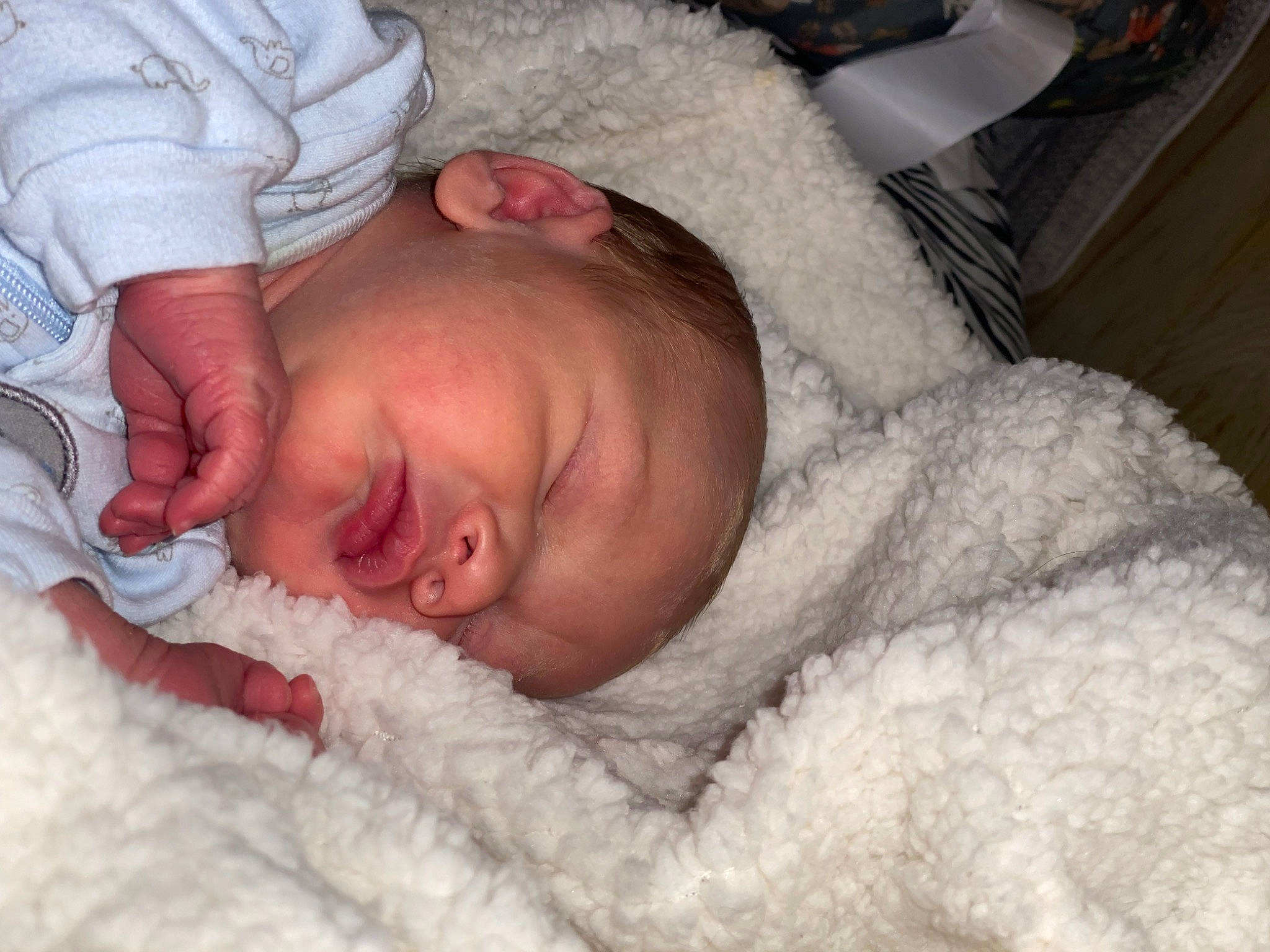 Dustin joined the competition — help win amazing prizes! baby, baby_sleeping, bedding, bedtime, cheek, child, childbirth, comfort, eye, flesh, fur, linens, nap, nose, person, room, skin, sleep, toddler, winter