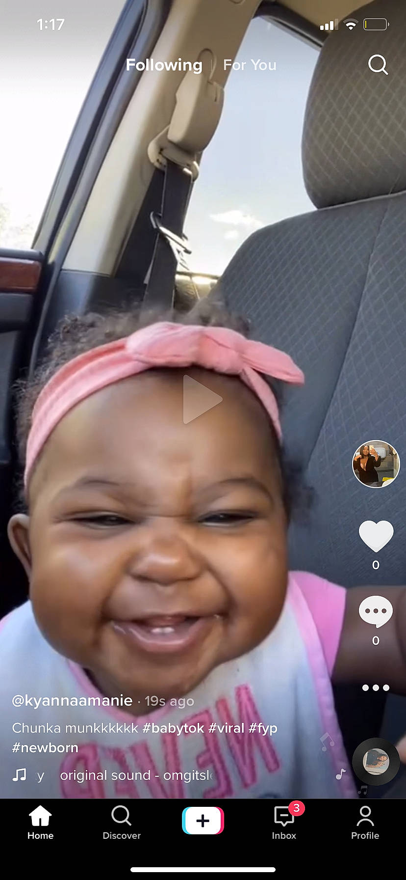 Kylar joined the competition — help win amazing prizes! automotive_exterior, baby_laughing, cool, eyebrow, face, forehead, fun, gesture, happy, headwear, lip, magenta, motor_vehicle, mouth, nose, person, pink, product, skin, smile