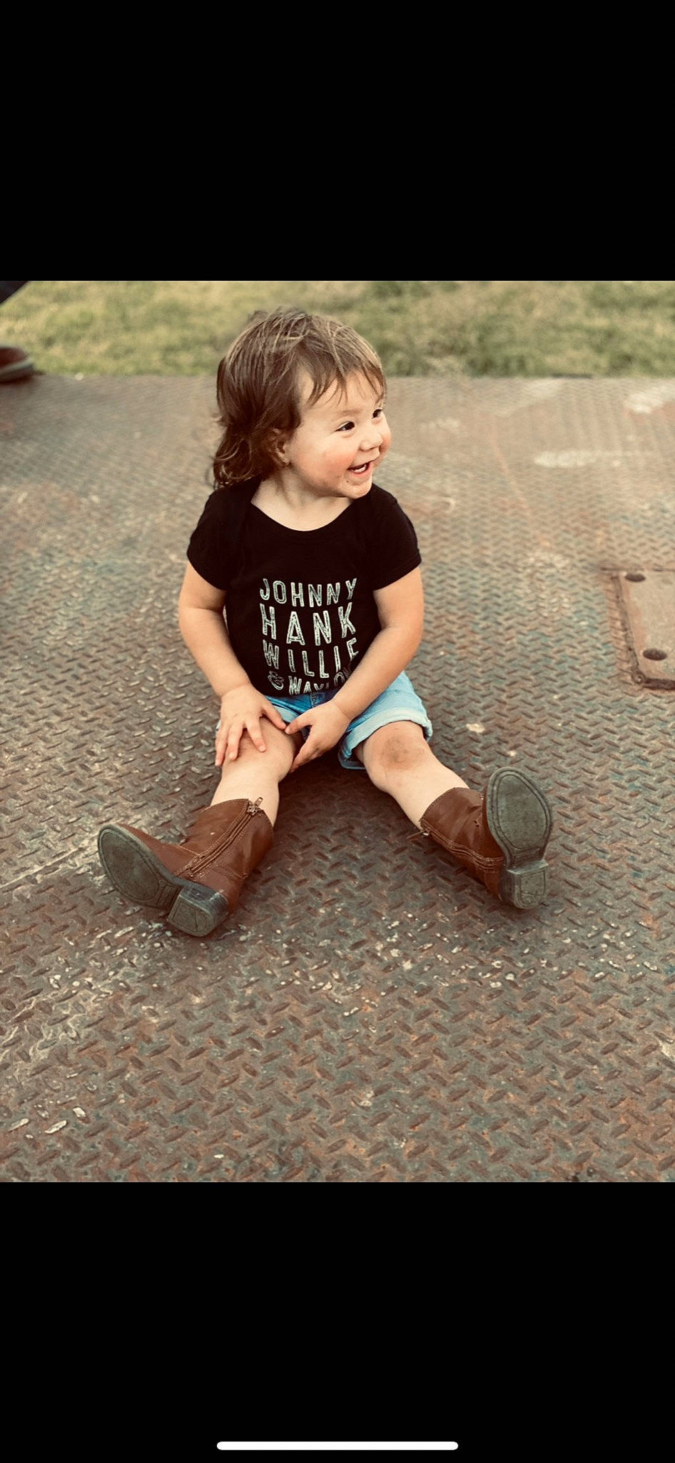 Raylee joined the competition — help win amazing prizes! baby, brown, child, child_model, floor, flooring, footwear, happy, joint, knee, leg, person, photograph, photography, play, shoe, sitting, smile, snapshot, toddler