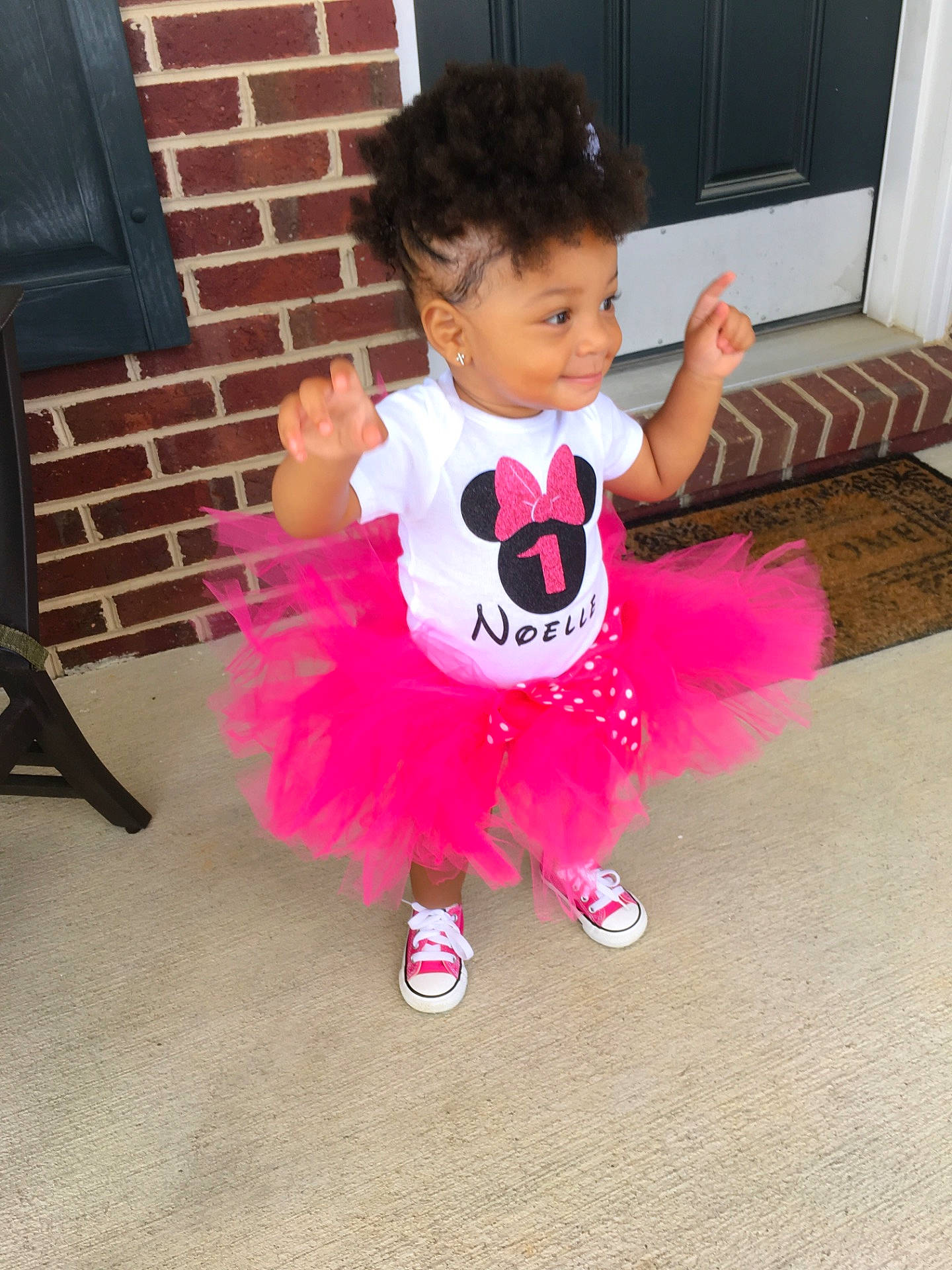Noelle joined the competition — help win amazing prizes! ballet_tutu, child, clothing, costume, dance_dress, day, flooring, fun, girl, joy, magenta, person, pink, play, product, red, textile, toddler