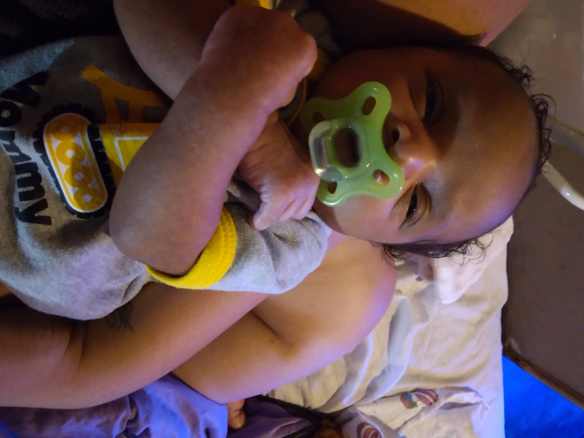 Isiah joined the competition — help win amazing prizes! baby, baby_products, baby_toddler_clothing, child, comfort, finger, fun, gesture, hand, happy, mammal, mouth, nail, nose, person, personal_protective_equipment, skin, sunglasses, thigh, thumb