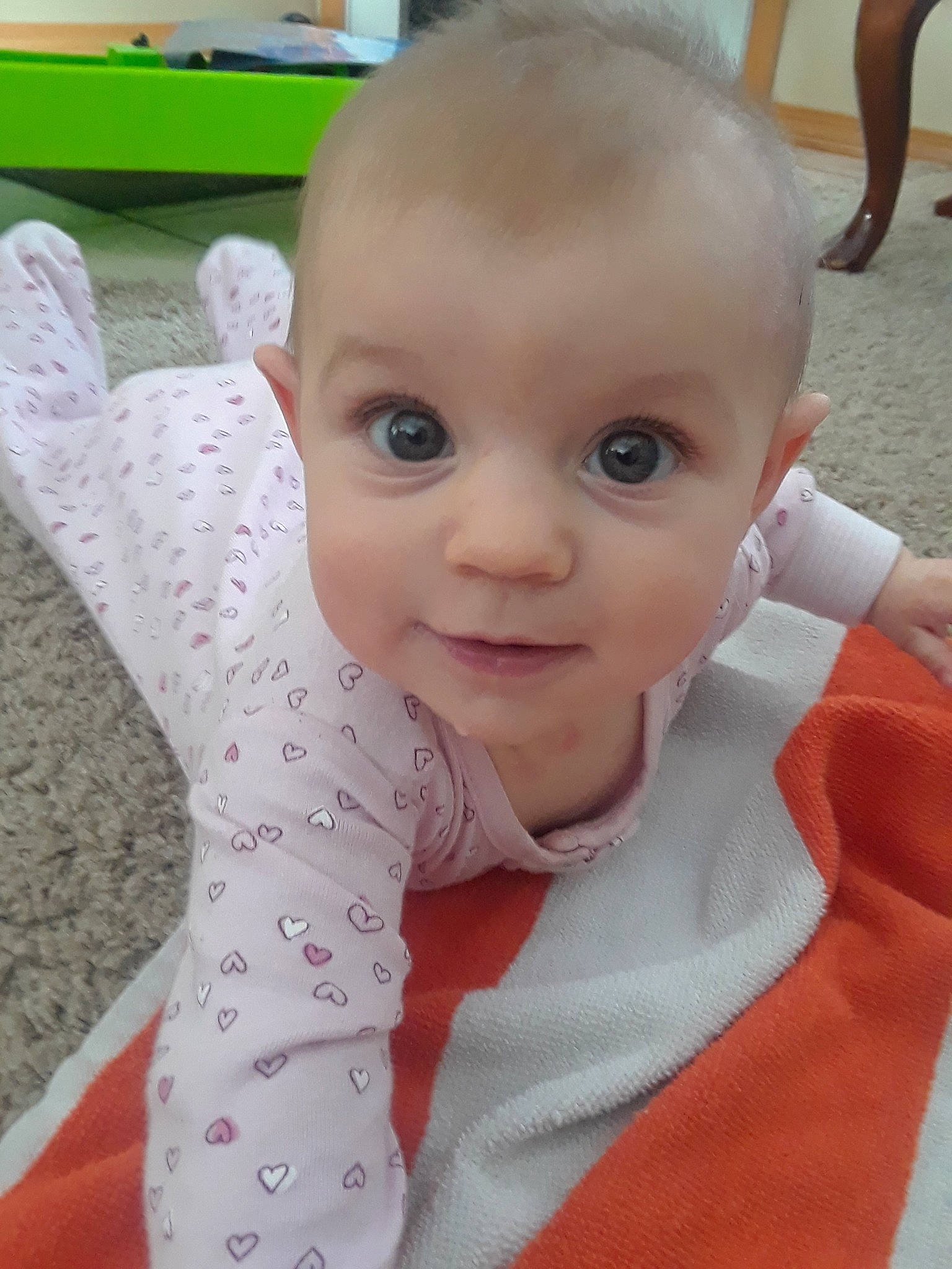 Adalee joined the competition — help win amazing prizes! baby, cheek, child, ear, eye, eyebrow, face, finger, forehead, gesture, hand, head, lip, neck, nose, person, skin, smile, thumb, toddler