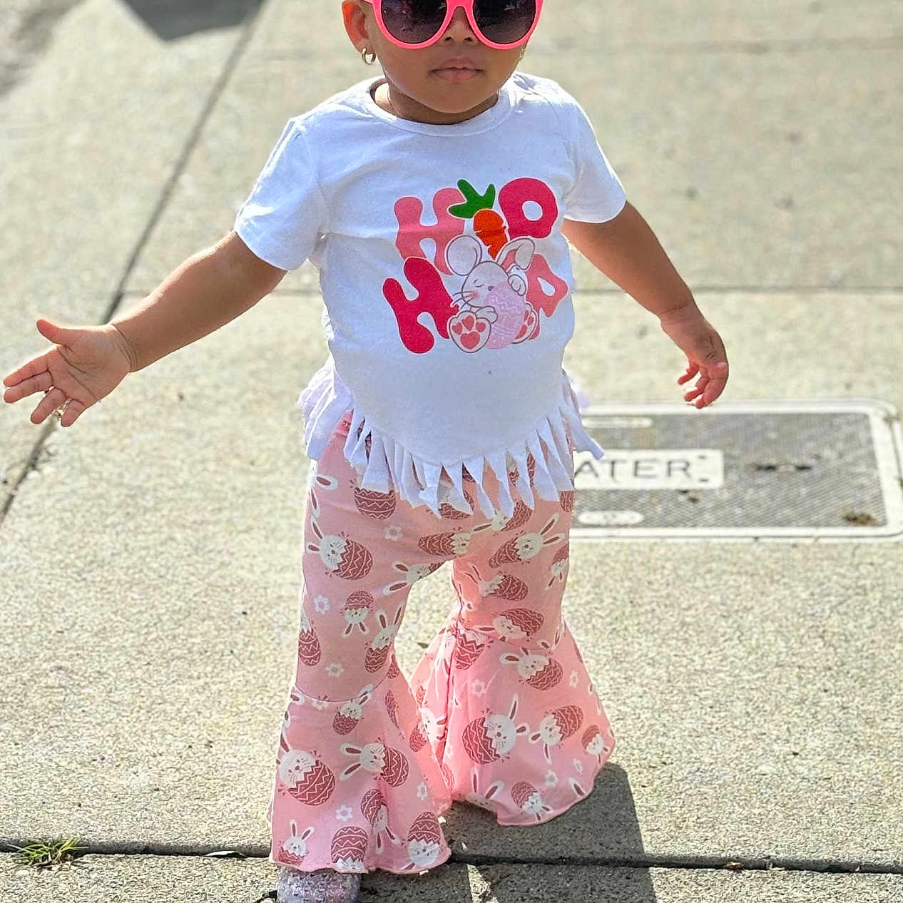 Chamani joined the competition — help win amazing prizes! accessories, child, city, clothing, face, female, girl, glasses, head, pants, path, person, photography, portrait, road, street, sunglasses, t_shirt, urban, walking