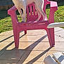 Vienna a rejoint le concours — aidez-le/la à gagner de superbes lots ! dog, white_dog, plastic_chair, pink_chair, backyard, grass, fence, tile_floor, shadow, sunlight, pet, outdoor, animal, standing, curled_tail, daylight, garden, domestic_animal, canine, quiet