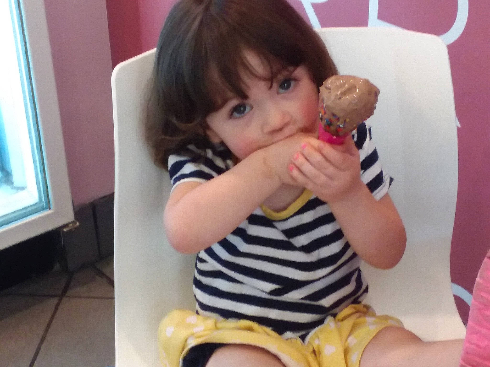 Rhys joined the competition — help win amazing prizes! chair, child, comfort, eyelash, finger, fun, gesture, hand, happy, human_leg, joint, mammal, person, sitting, skin, t_shirt, tableware, thigh, thumb, toddler