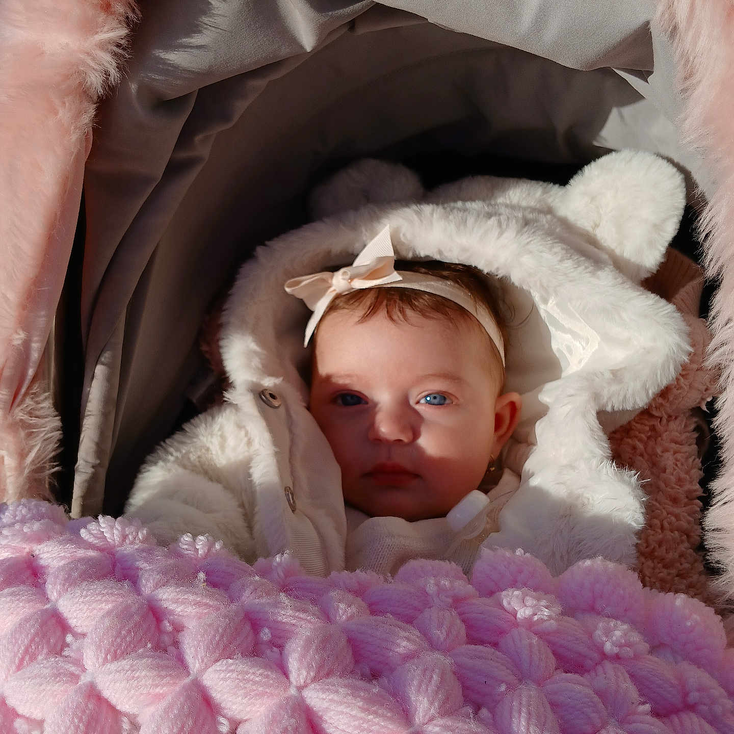 Nazly Rose is registered to the contest to win money with this photo: baby, bed, blanket, bonnet, cap, car, clothing, cradle, crib, face, furniture, hat, head, infantbed, newborn, person, photography, portrait, transportation, vehicle