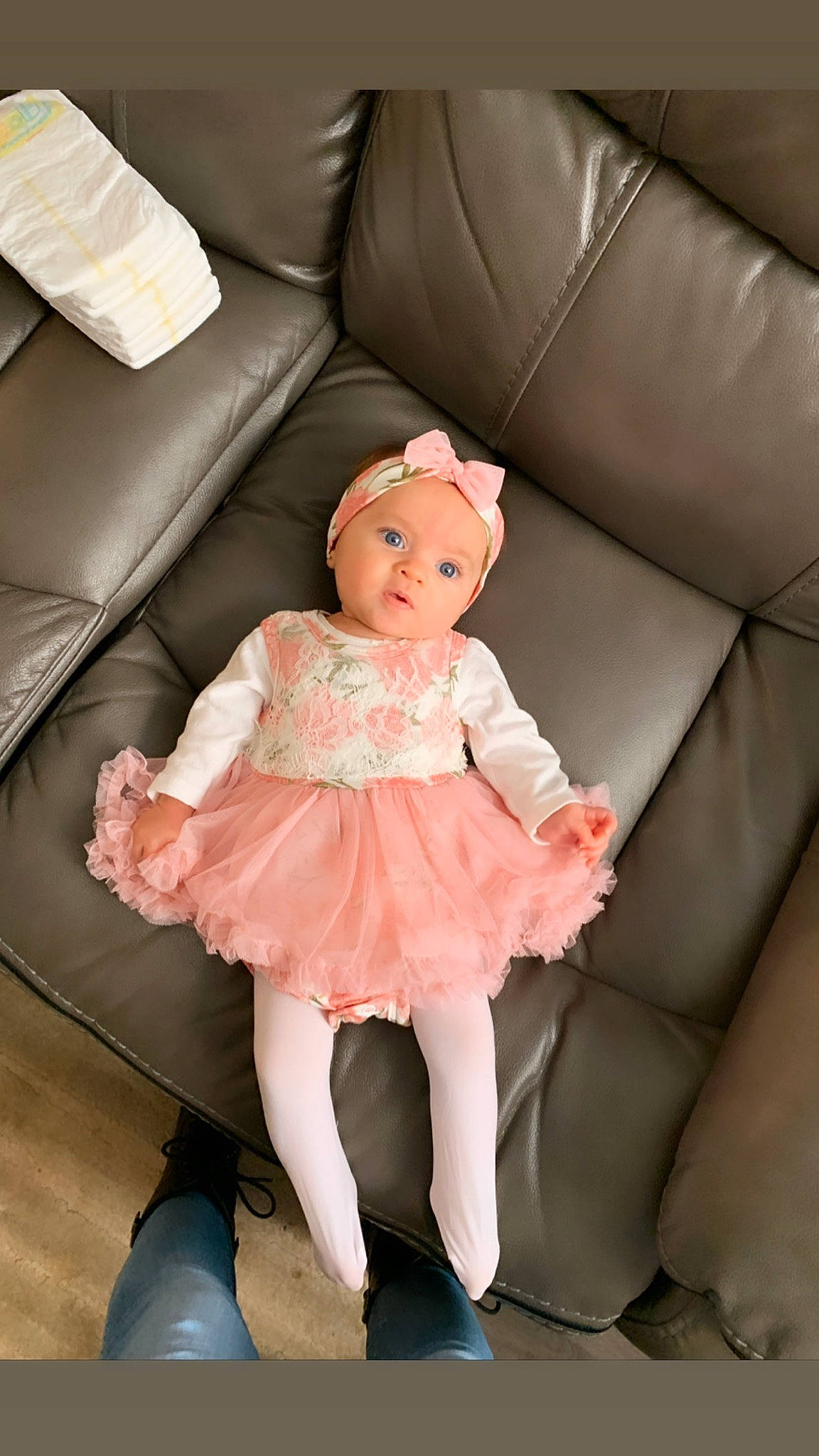 Audriana joined the competition — help win amazing prizes! baby, child, costume, doll, furniture, leg, person, pink, shoe, sitting, toddler