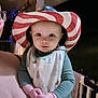Corsen joined the competition — help win amazing prizes! baby, child, hat, patriotic, red_white_blue, bib, long_sleeve, person, adult, hand, face, portrait, outdoor, night, lights, railing, clothing, holding, curious, cute