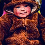adorable, baby, bear, brown, child, childhood, costume, cozy, cute, cute_outfit, eyes, face, fuzzy, hood, infant, portrait, rosy_cheeks, smiling, soft_texture, warm_clothing