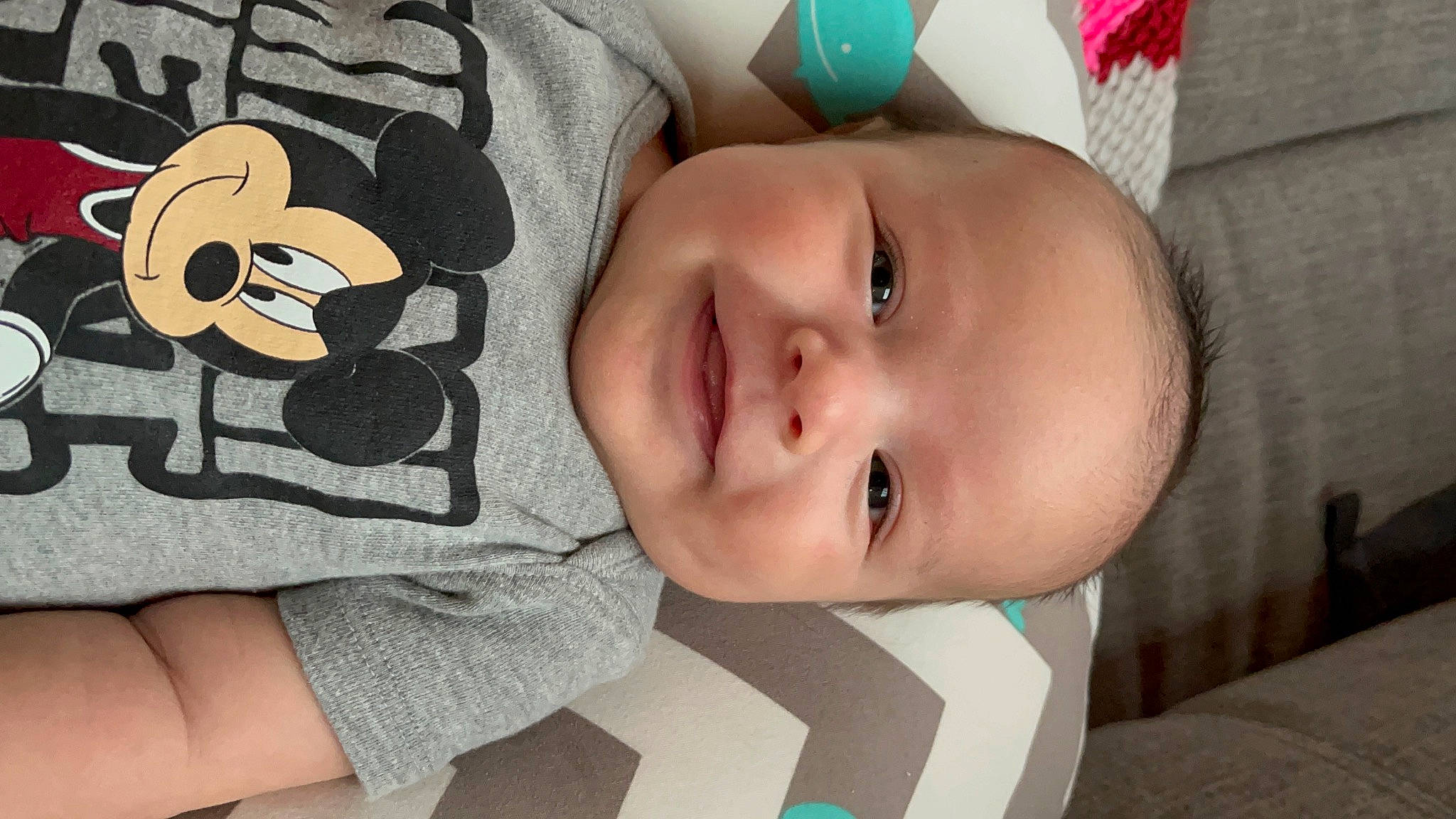 Isaac is registered to the contest to win money with this photo: baby, baby_toddler_clothing, beauty, cheek, child, chin, comfort, facial_expression, happy, joy, linens, nose, organ, pattern, person, product, skin, sleeve, smile, textile