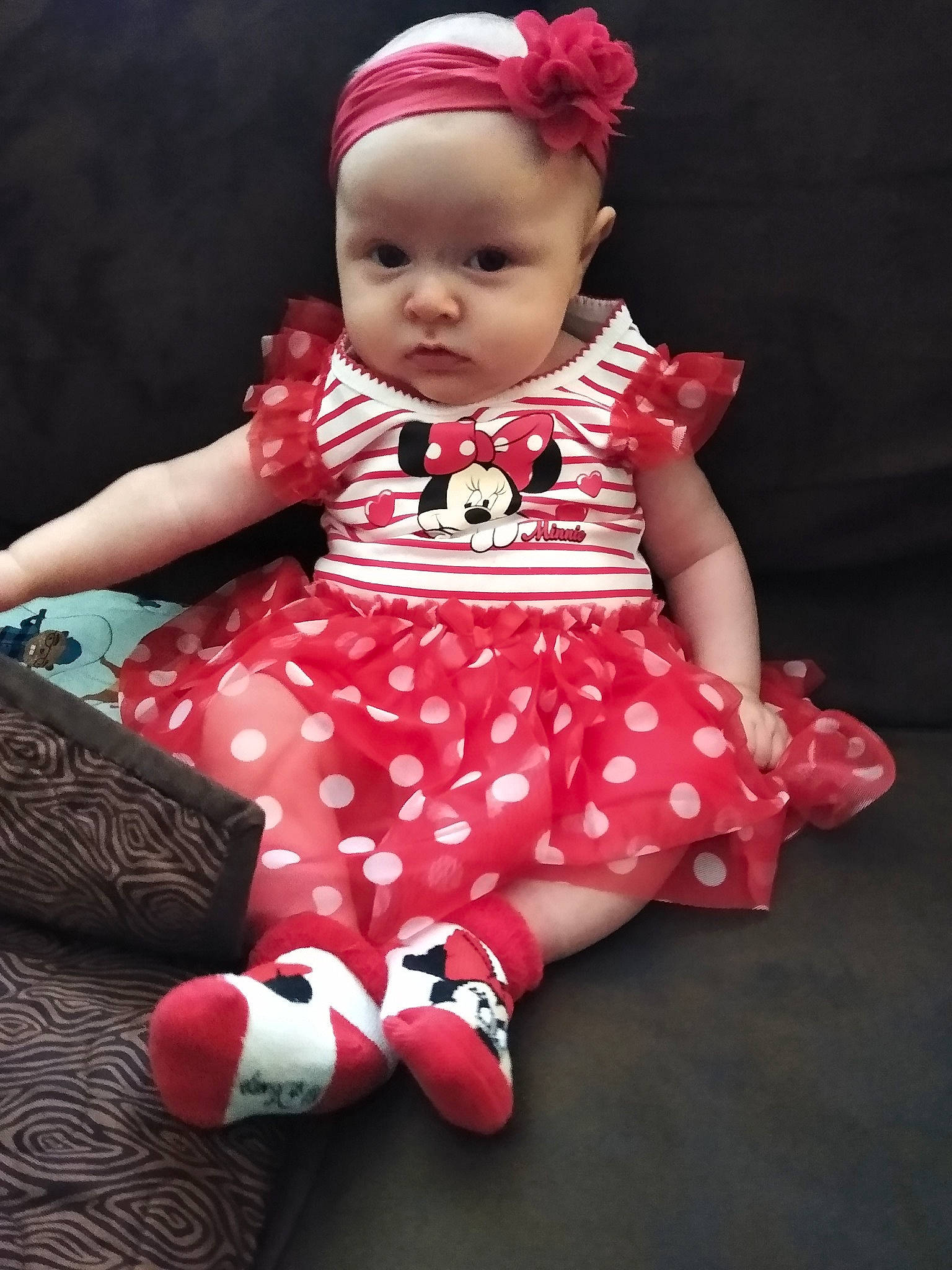 Raiven is registered to the contest to win money with this photo: baby, baby_products, baby_toddler_clothing, child, design, doll, dress, hair_accessory, headgear, pattern, person, pink, polka_dot, product, skin, sleeve, toddler, toy