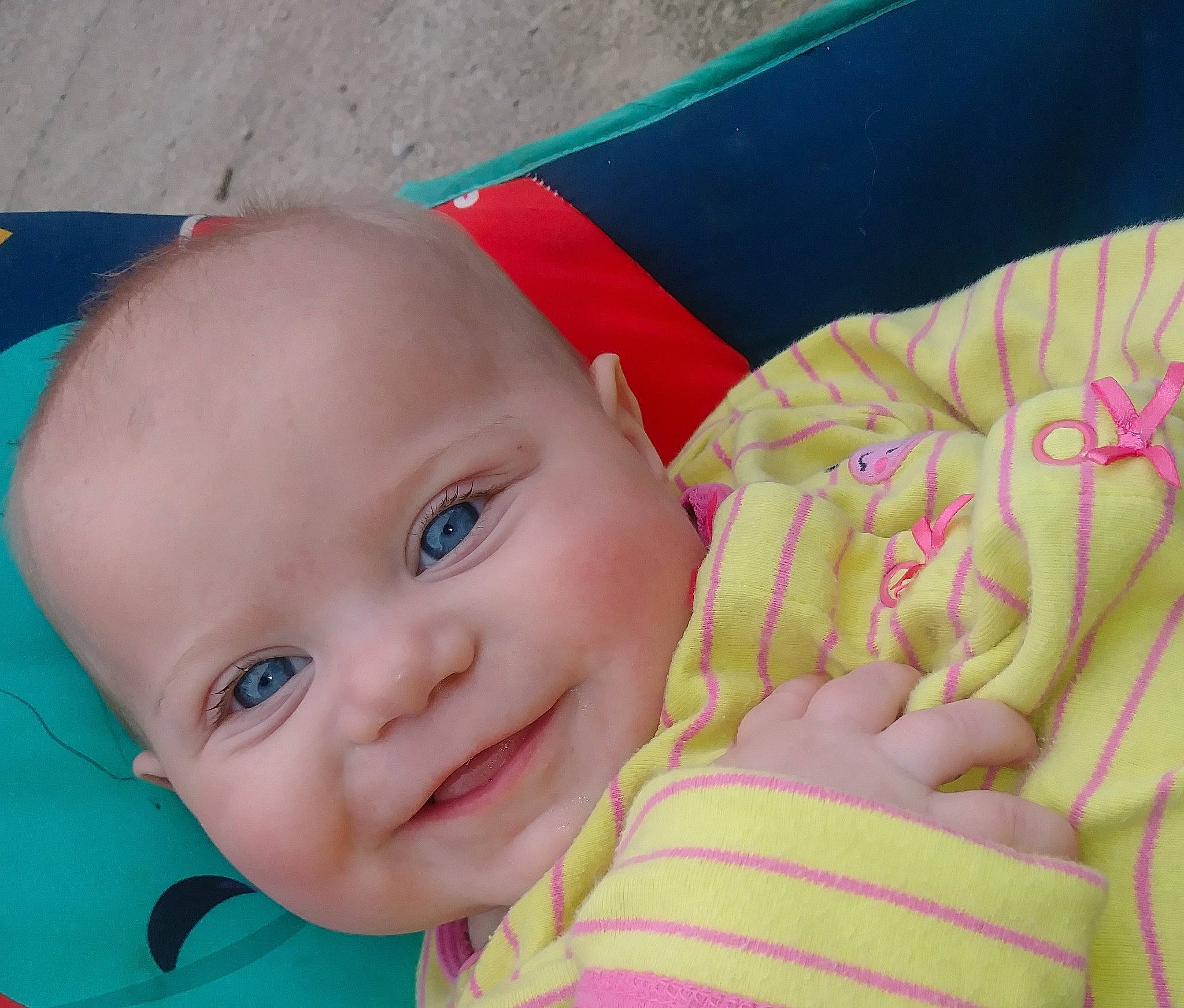 Dalilah is registered to the contest to win money with this photo: baby, cheek, child, close_up, ear, eye, face, forehead, head, joy, lip, mouth, nose, person, pink, skin, smile, toddler