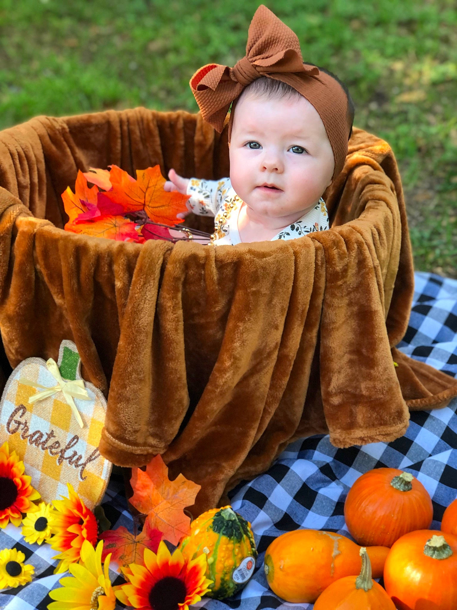 Coraline joined the competition — help win amazing prizes! baby_toddler_clothing, calabaza, child, cucurbita, dress, gourd, grass, happy, headwear, leaf, leisure, natural_foods, nature, orange, people, people_in_nature, person, plant, pumpkin, textile
