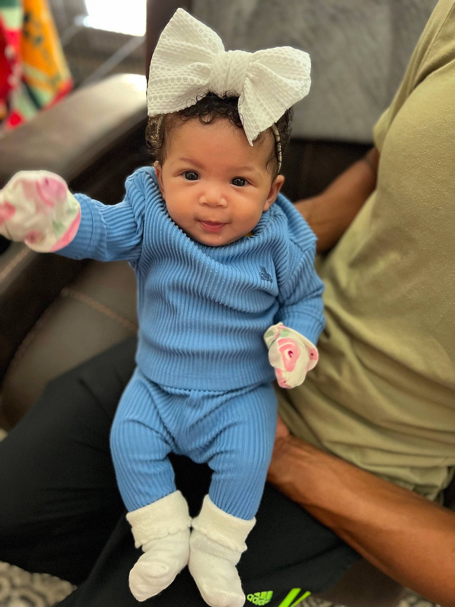 Xaria joined the competition — help win amazing prizes! baby, baby_products, baby_toddler_clothing, cap, cheek, child, electric_blue, fashion_accessory, finger, fun, gesture, happy, pattern, person, play, sitting, sleeve, smile, thumb, toddler