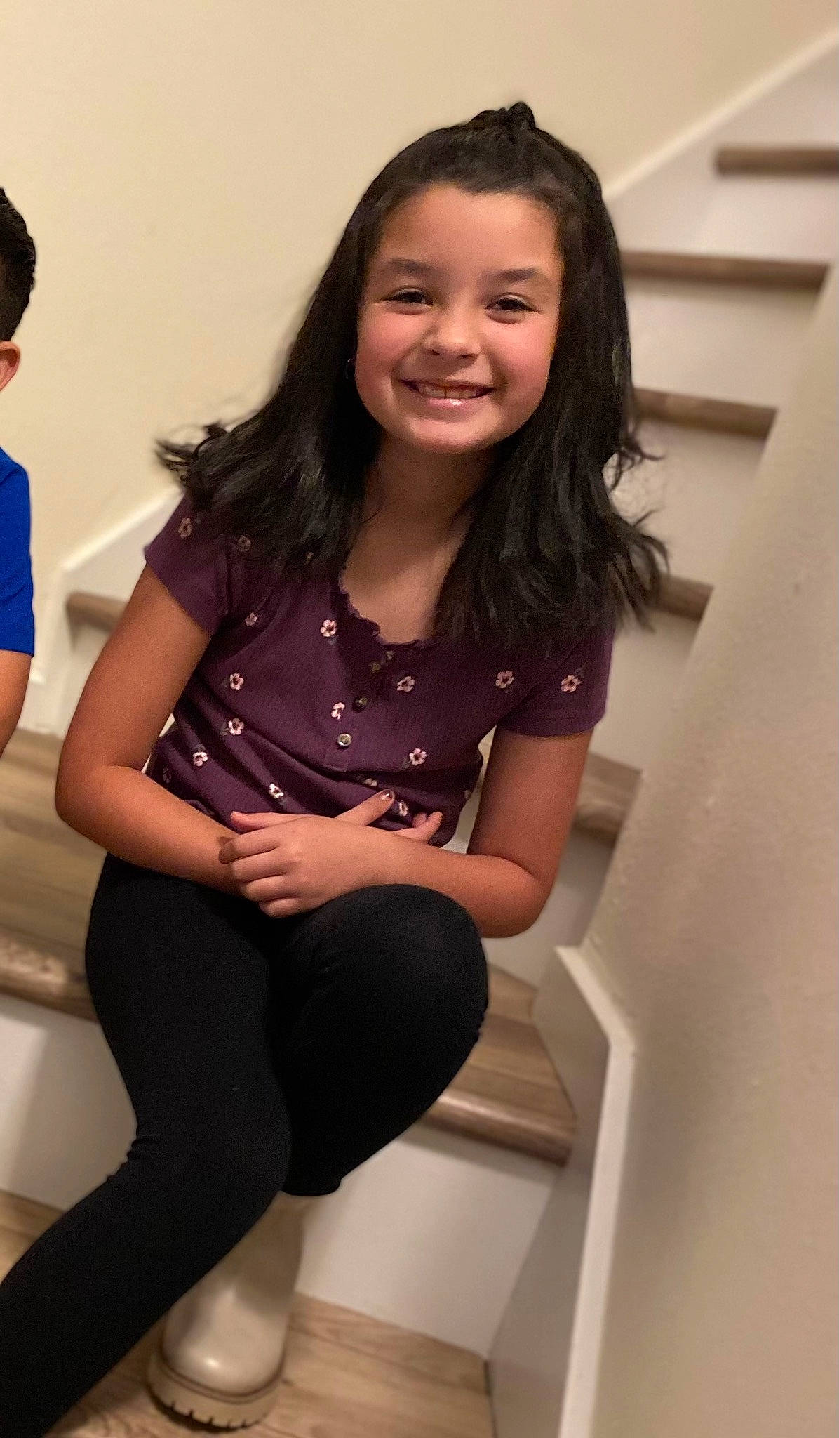 Arianna joined the competition — help win amazing prizes! blond, child, elbow, fun, happy, human_leg, joint, joy, knee, leg, long_hair, neck, person, shoulder, skin, sleeve, smile, sportswear, t_shirt, thigh