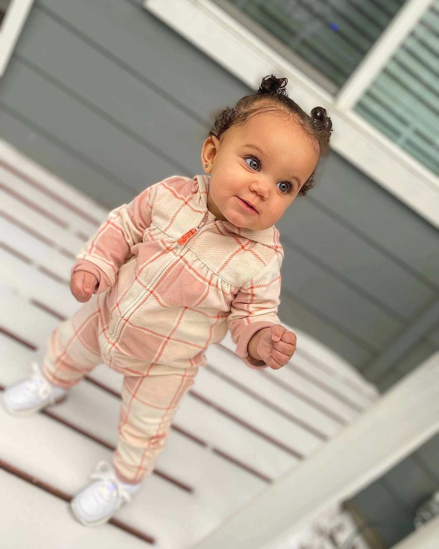 Kapri is registered to the contest to win money with this photo: baby, baby_products, baby_toddler_clothing, cheek, child, child_model, collar, flooring, happy, pattern, person, plaid, portrait_photography, sitting, sleeve, smile, tartan, toddler, toy, waist