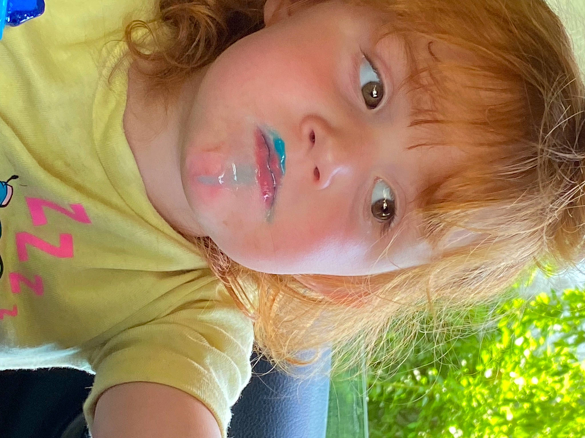 Aubriella joined the competition — help win amazing prizes! blue, cheek, child, clothing, eyebrow, eyelash, facial_expression, fun, grass, happy, iris, lip, mouth, neck, nose, person, plant, skin, summer, t_shirt