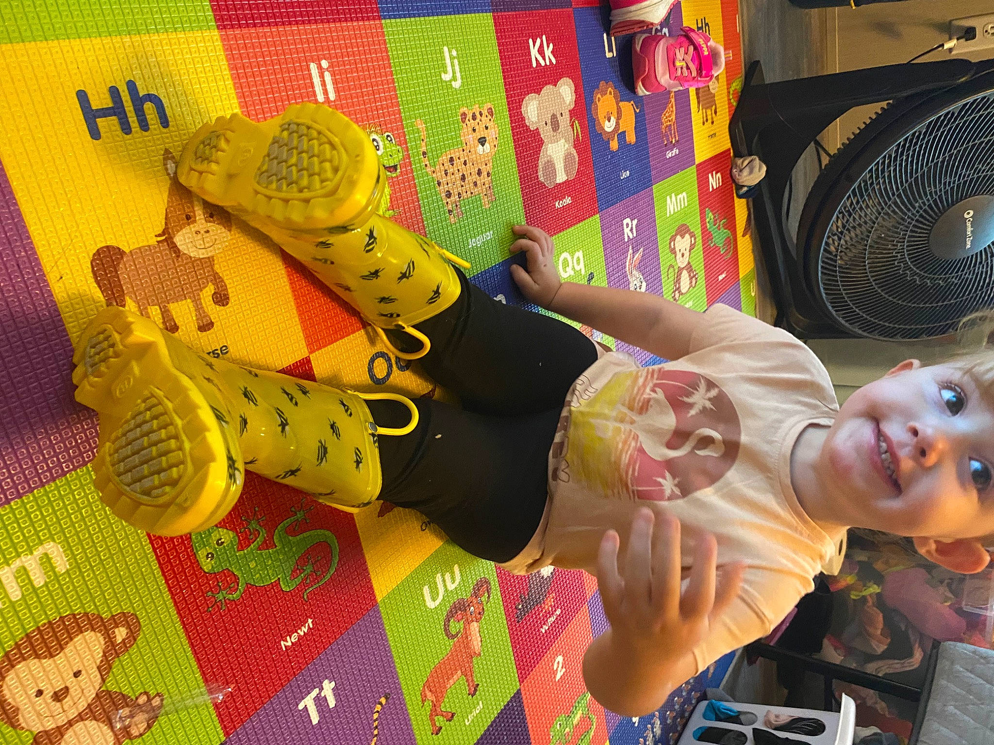 Aubriella is registered to the contest to win money with this photo: baby, baby_products, baby_toys, child, flooring, fun, happy, home_appliance, joy, linens, mechanical_fan, pattern, person, play, plush, room, stuffed_toy, toddler, toy, visual_arts