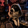 Lylyz La Peste a rejoint le concours — aidez-le/la à gagner de superbes lots ! dog, hoodie, gold_chain, money, microphone, notebook, spray_paint_can, vinyl_record, turntable, hat, speaker, graffiti, poster, rap, hip_hop, studio, music, urban, street_style, indoor