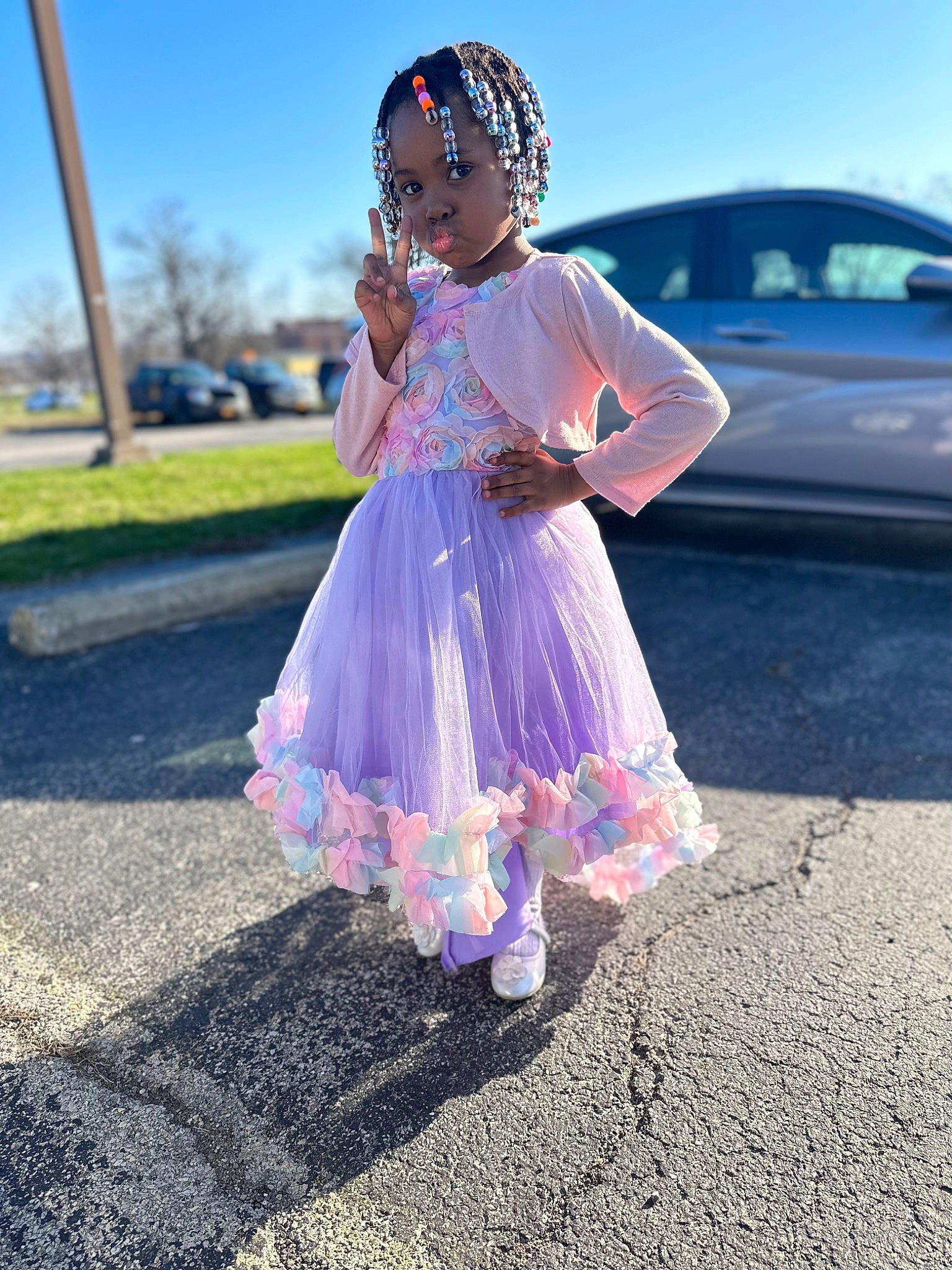 Khari joined the competition — help win amazing prizes! asphalt, car, child, dress, electric_blue, fun, grass, hairstyle, happy, headgear, leisure, magenta, person, pink, plant, recreation, road, sky, summer, toddler