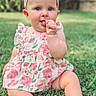 Bexley is registered to the contest to win money with this photo: baby, barefoot, child, cute, floral_dress, grass, greenery, happy, headband, infant, nature, one_person, outdoor, playful, portrait, sitting, skin, smiling, summer, young_child