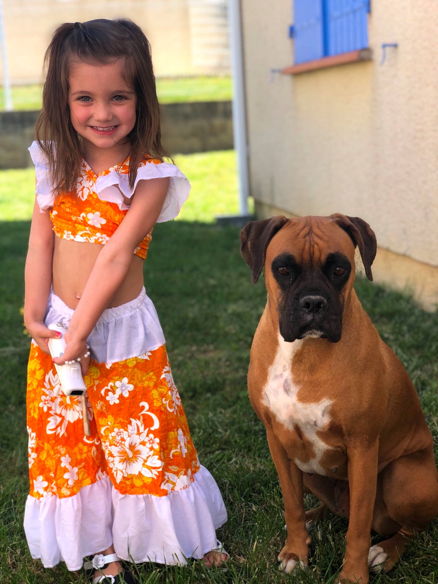 Lucy participe au concours pour gagner de l'argent avec cette photo : carnivore, companion_dog, dog, dog_breed, event, fawn, grass, green, happy, joy, mammal, person, plant, smile, snout, sporting_group, toddler, vertebrate, waist, window