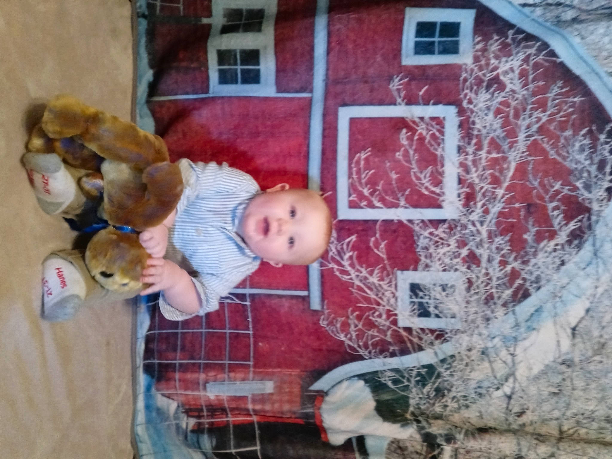 Leeland joined the competition — help win amazing prizes! art, baby, brick, brickwork, building, child, facade, fun, house, leisure, magenta, mural, person, red, sitting, stairs, textile, toddler, visual_arts, window