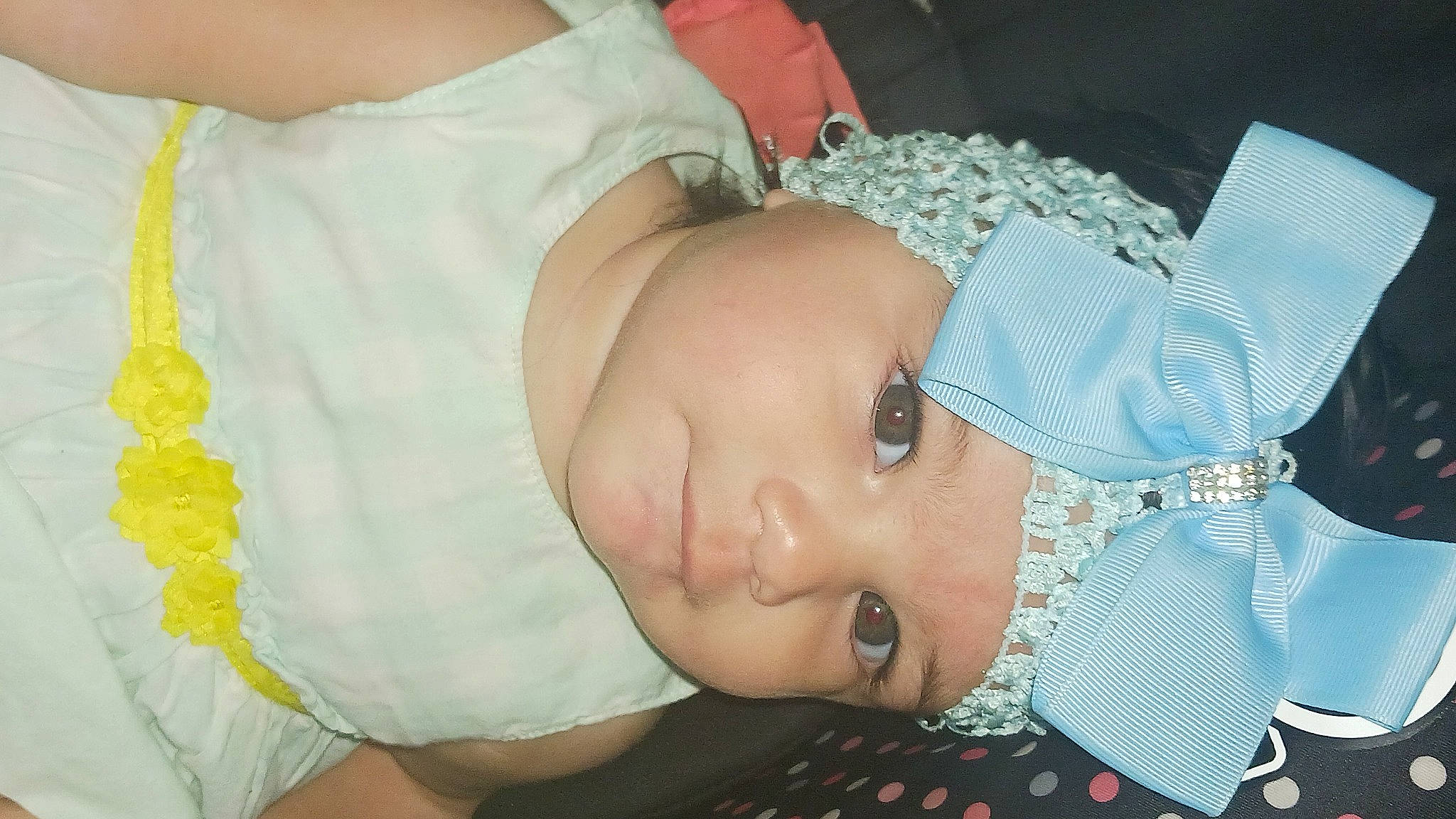 Jeslianny is registered to the contest to win money with this photo: abdomen, baby, baby_products, baby_toddler_clothing, cheek, chest, dress, event, eye, eyelash, headgear, headwear, human_body, iris, jewellery, mouth, pattern, person, skin, toddler