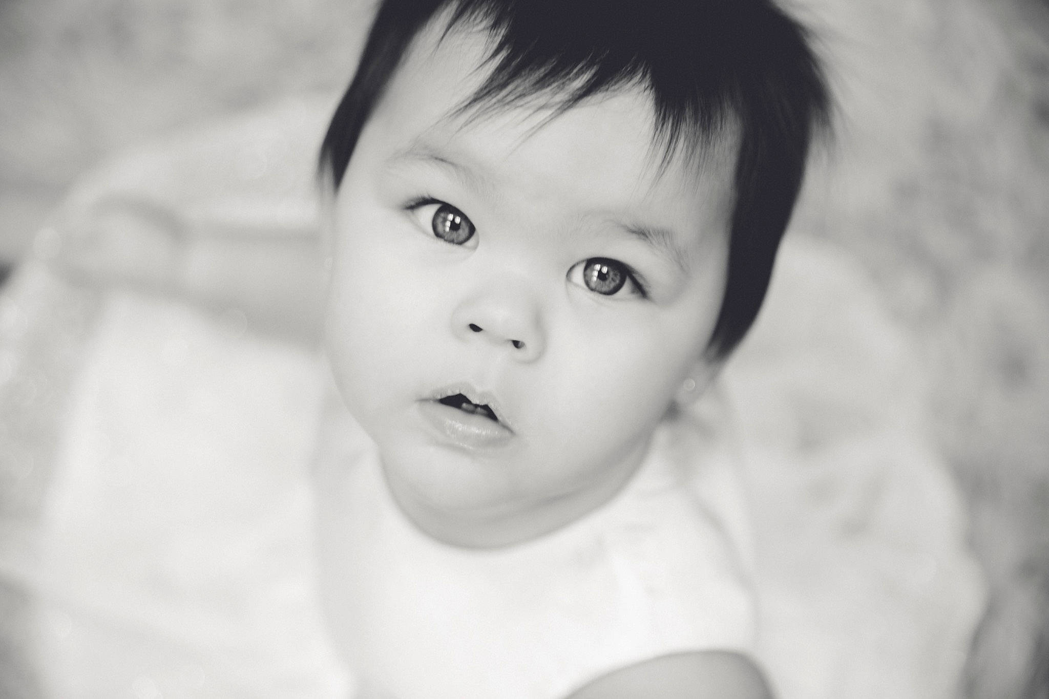 Pandora is registered to the contest to win money with this photo: baby, beauty, black, black_and_white, cheek, child, close_up, eye, eyebrow, face, head, lip, monochrome, monochrome_photography, nose, people, person, photograph, skin, toddler