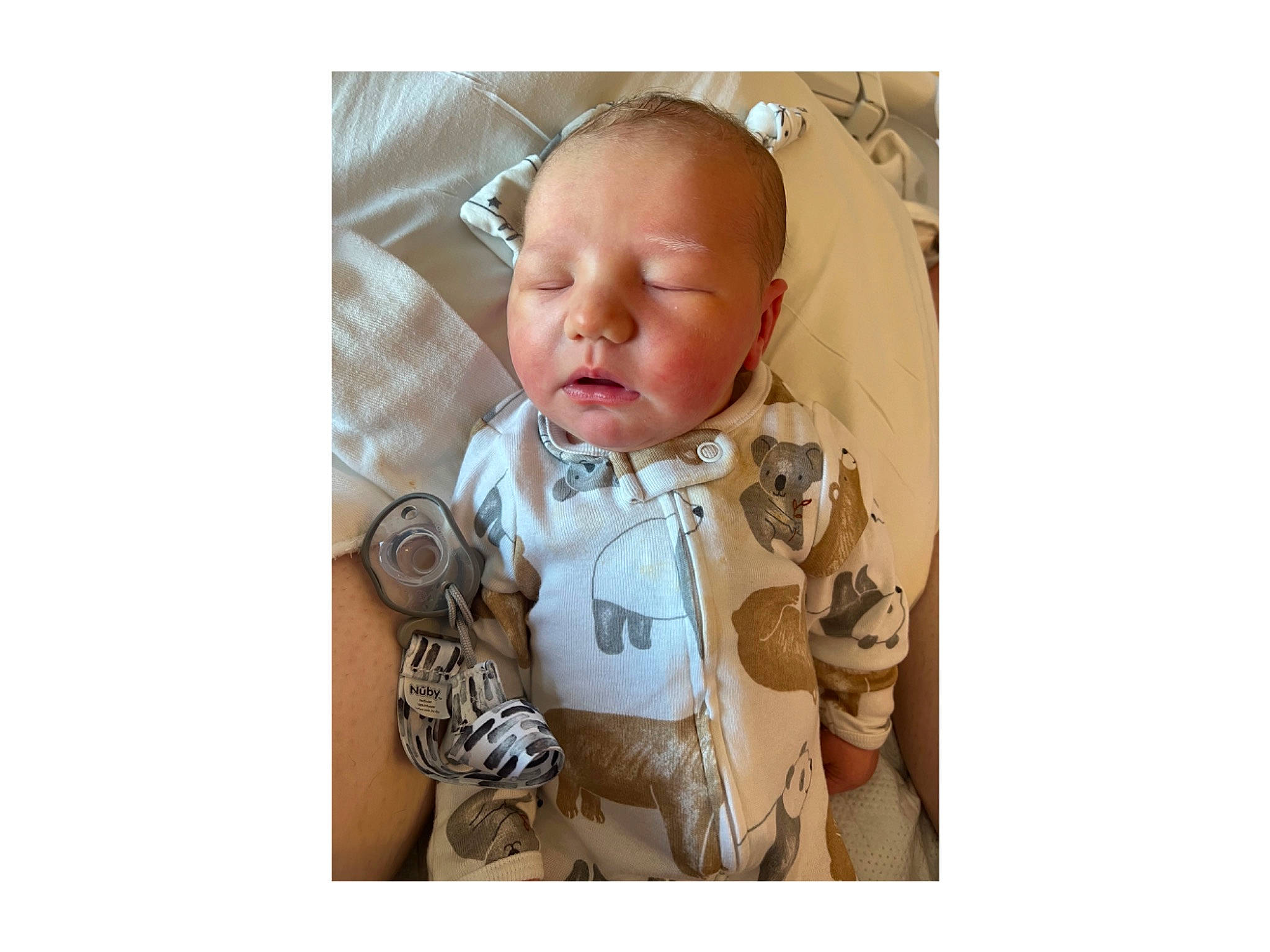 Drew joined the competition — help win amazing prizes! baby, baby_products, baby_toddler_clothing, child, collar, comfort, fashion_accessory, happy, head, iris, linens, neck, outerwear, pattern, peach, person, sitting, sleeve, smile, t_shirt