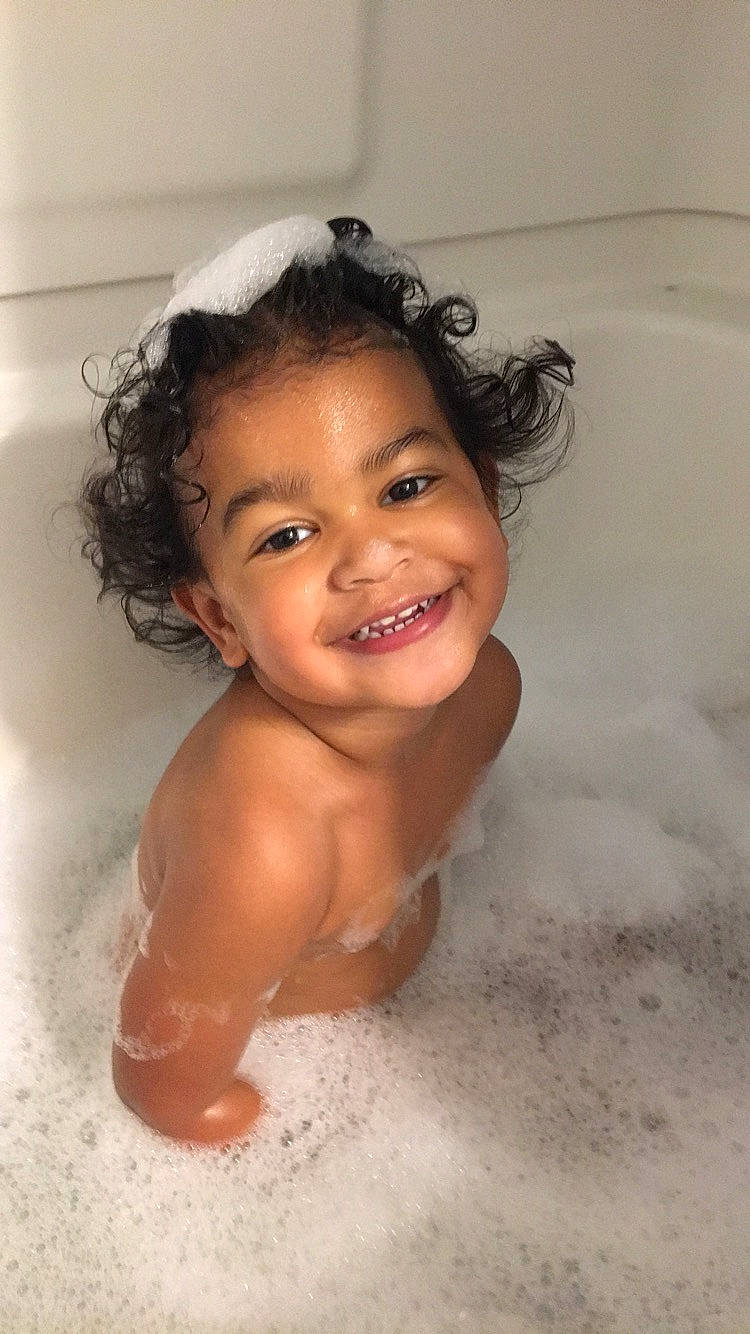 Maliah joined the competition — help win amazing prizes! bathing, bathtub, black_hair, child, chin, eyebrow, face, facial_expression, forehead, fun, hair, hairstyle, happy, head, joy, lip, nose, person, skin, smile