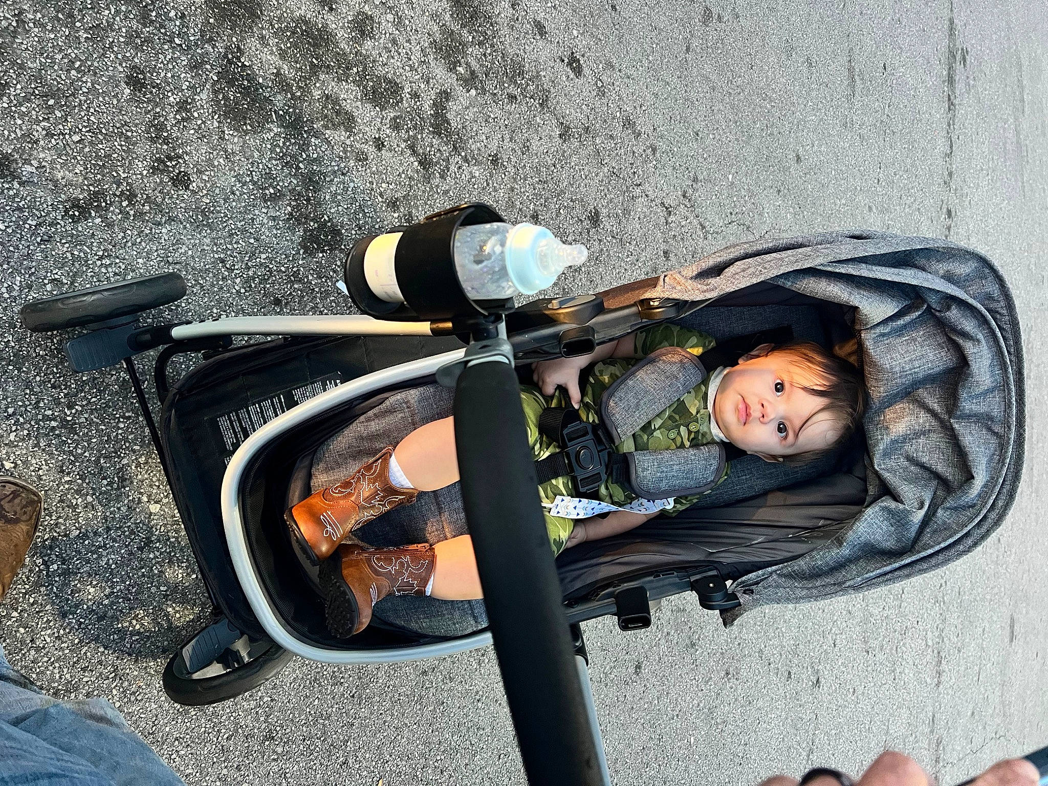 Wyatt joined the competition — help win amazing prizes! asphalt, auto_part, automotive_lighting, automotive_tire, automotive_wheel_system, baby_carriage, baby_products, bicycle, bicycle_handlebar, bicycle_tire, bicycle_wheel, comfort, fender, person, personal_protective_equipment, recreation, road_surface, sitting, tire, toddler