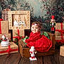 Siana participe au concours pour gagner de l'argent avec cette photo : baby, background, berries, child, christmas_decorations, cute, festive, flooring, headband, holiday, indoor, nutcracker_doll, pine_cones, portrait, red_dress, small_tree, smiling, snow_globe, wooden_crate, wrapped_gifts