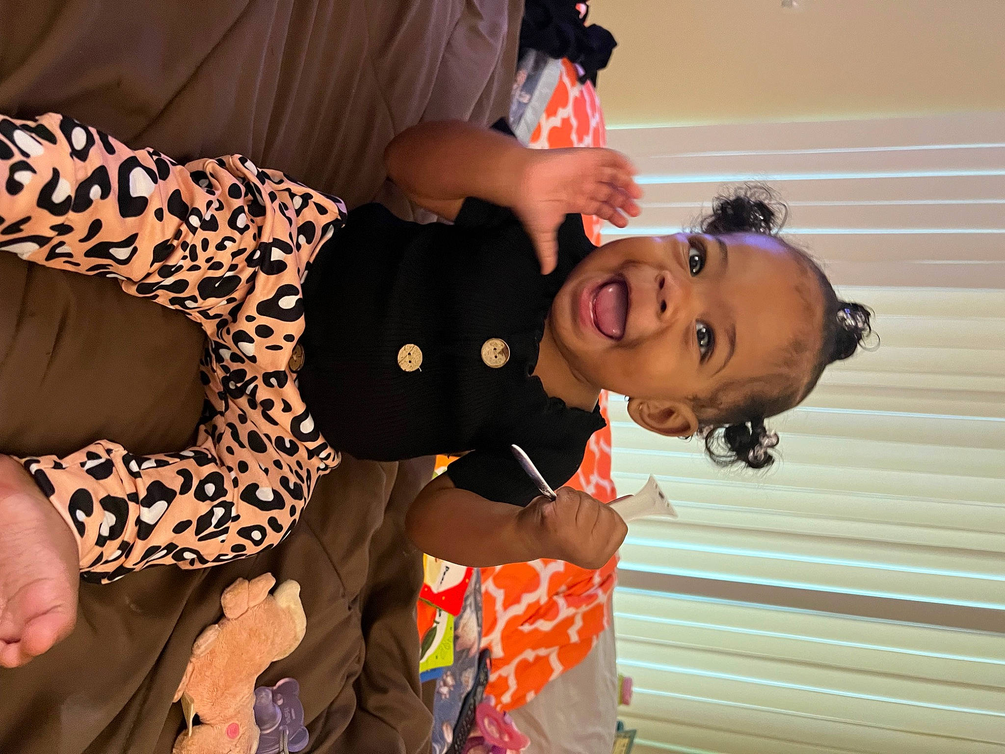 Shyla joined the competition — help win amazing prizes! abdomen, baby_toddler_clothing, child, elbow, event, facial_expression, fun, happy, hat, human_leg, joint, knee, pattern, person, room, sleeve, smile, thigh, toddler, trunk