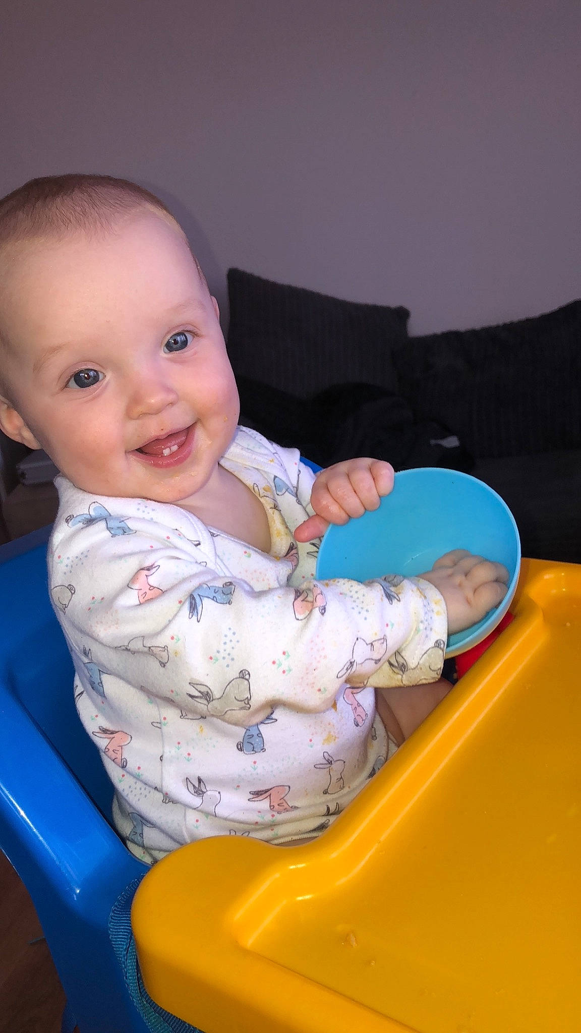 Harleen &amp; Sydney is registered to the contest to win money with this photo: baby, child, eating, joy, person, play, sitting, skin, toddler