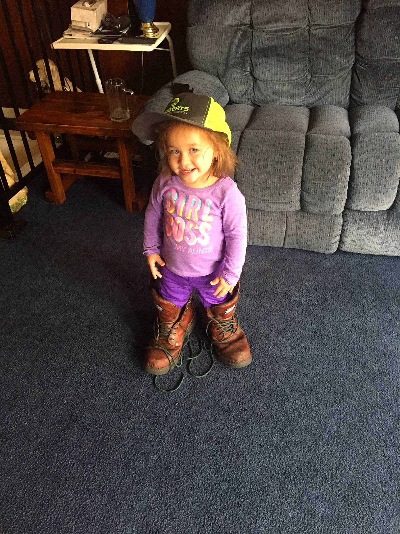 Aminah joined the competition — help win amazing prizes! child, floor, flooring, footwear, hat, headgear, joy, leg, person, plant, play, purple, shoe, sitting, smile, standing, toddler, violet