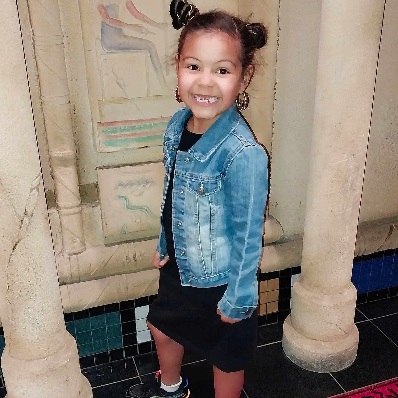 Lacey-Lynne is registered to the contest to win money with this photo: adult, child, clothing, coat, face, female, footwear, girl, head, jacket, jeans, pants, person, photography, portrait, shoe, shorts, sneaker, standing, woman