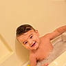 Davud joined the competition — help win amazing prizes! toddler, child, bath, bathtub, bubbles, smile, happy, water, skin, foam, playful, cute, baby, person, indoor, wash, clean, head, face, joy