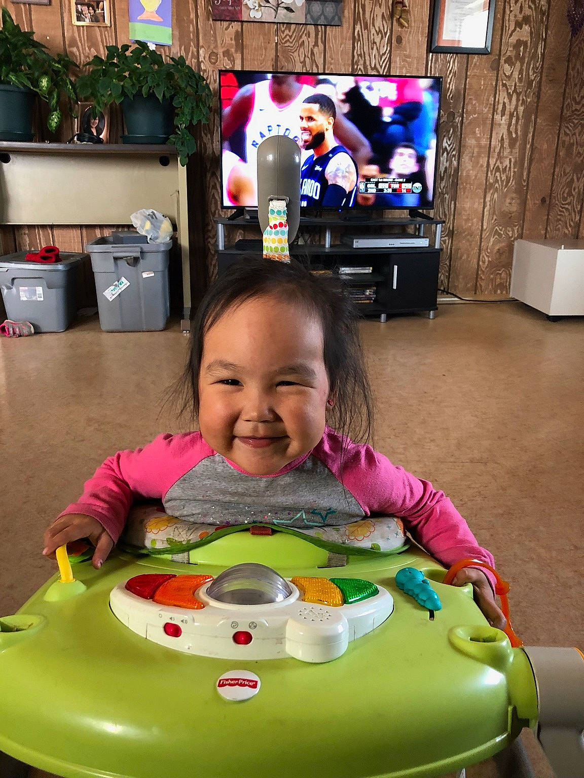 Michelle is registered to the contest to win money with this photo: baby, baby_products, baby_toys, child, fun, joy, leisure, person, play, product, sitting, toddler, toy