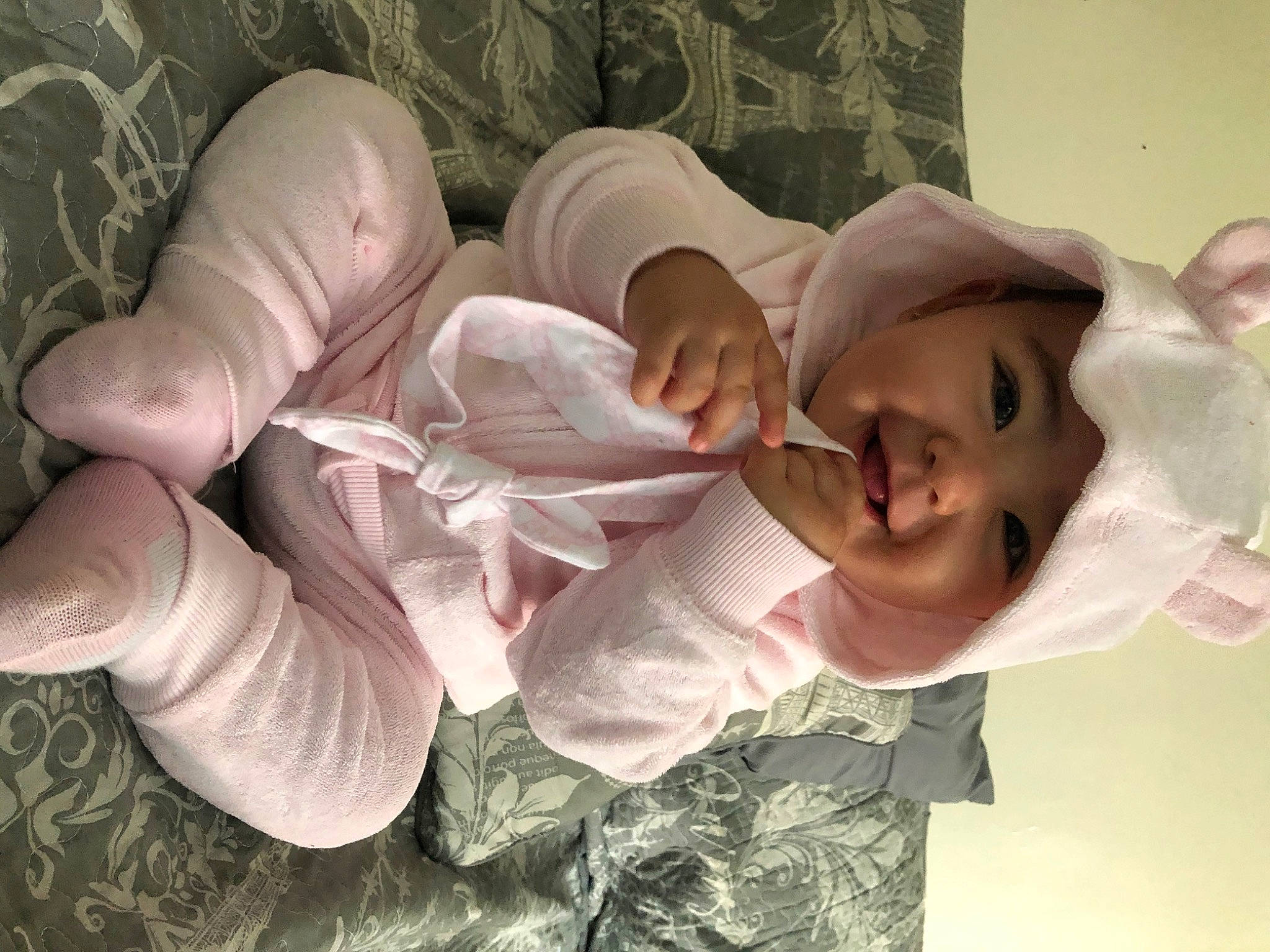 Alena joined the competition — help win amazing prizes! arm, baby, child, headwear, leg, nap, person, pink, sleep, textile, toddler