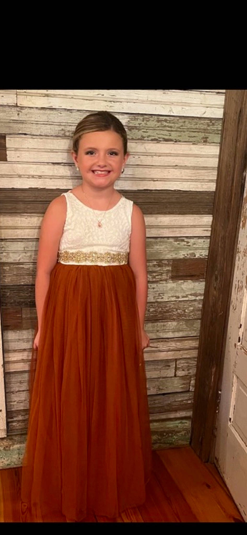 Taytum joined the competition — help win amazing prizes! blond, clothing, day_dress, dress, event, fashion_design, flash_photography, formal_wear, gown, hairstyle, happy, joy, long_hair, magenta, one_piece_garment, pattern, person, shoulder, smile, standing