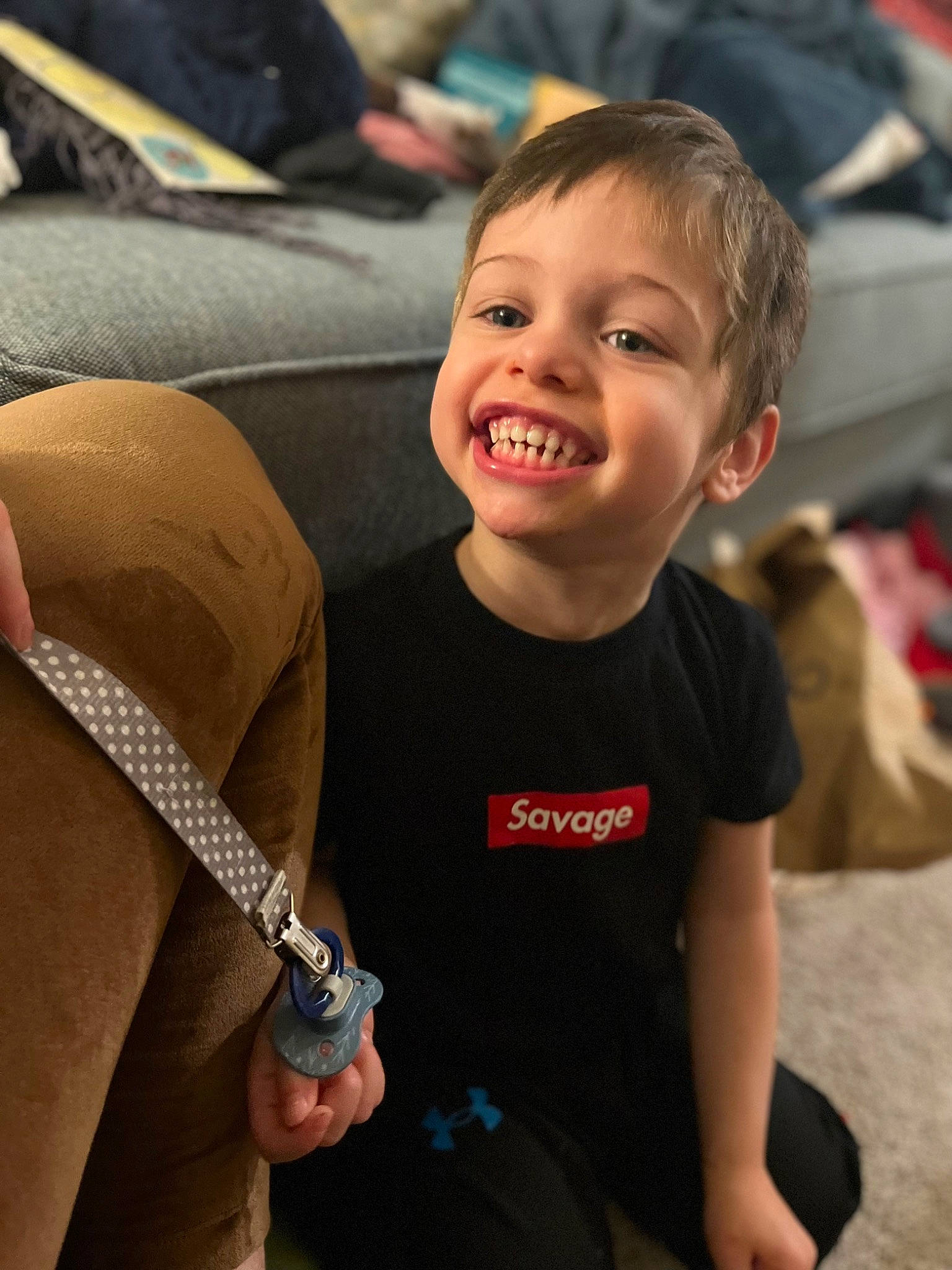 Landon joined the competition — help win amazing prizes! baby, cool, elbow, face, finger, gesture, hairstyle, happy, human_leg, joint, joy, mammal, neck, person, skin, sleeve, smile, t_shirt, thigh, toddler