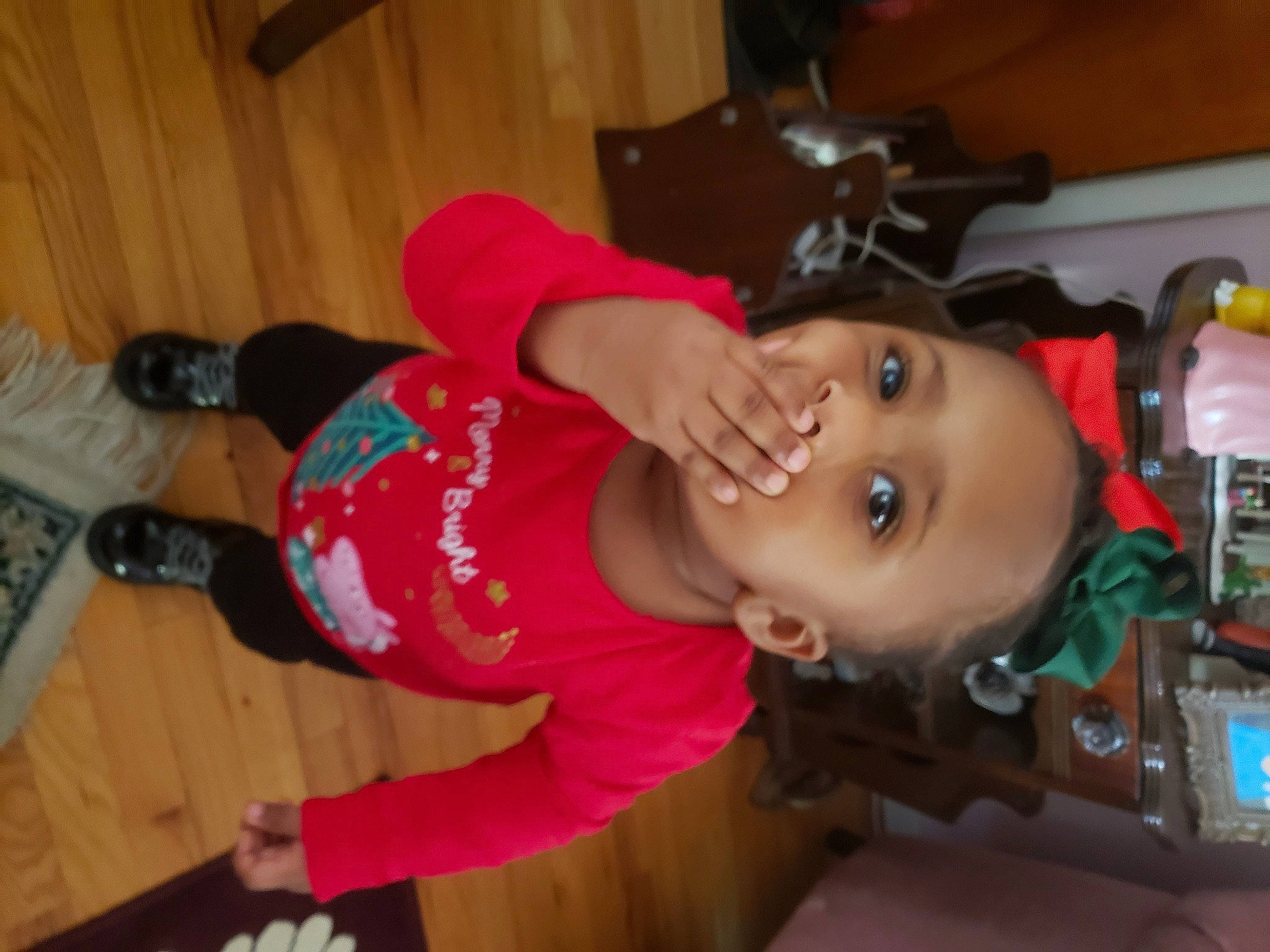 Phoenix joined the competition — help win amazing prizes! baby, baby_toddler_clothing, cheek, child, flooring, fun, hardwood, hat, party, person, room, toddler, wood, wood_flooring