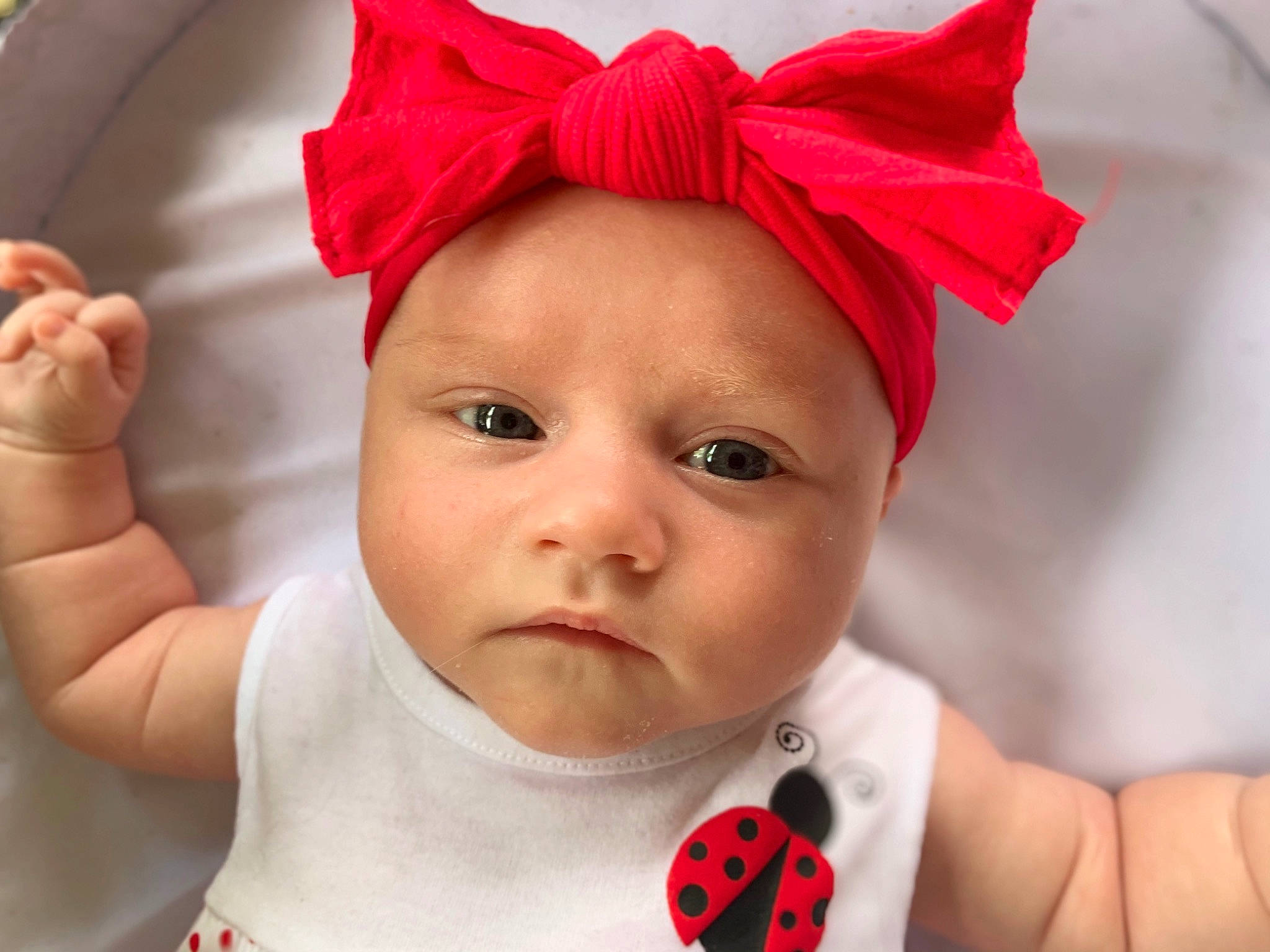 Presley joined the competition — help win amazing prizes! baby, baby_toddler_clothing, cheek, chin, ear, eyebrow, eyelash, face, facial_expression, gesture, head, headwear, lip, mouth, neck, nose, organ, person, photograph, skin
