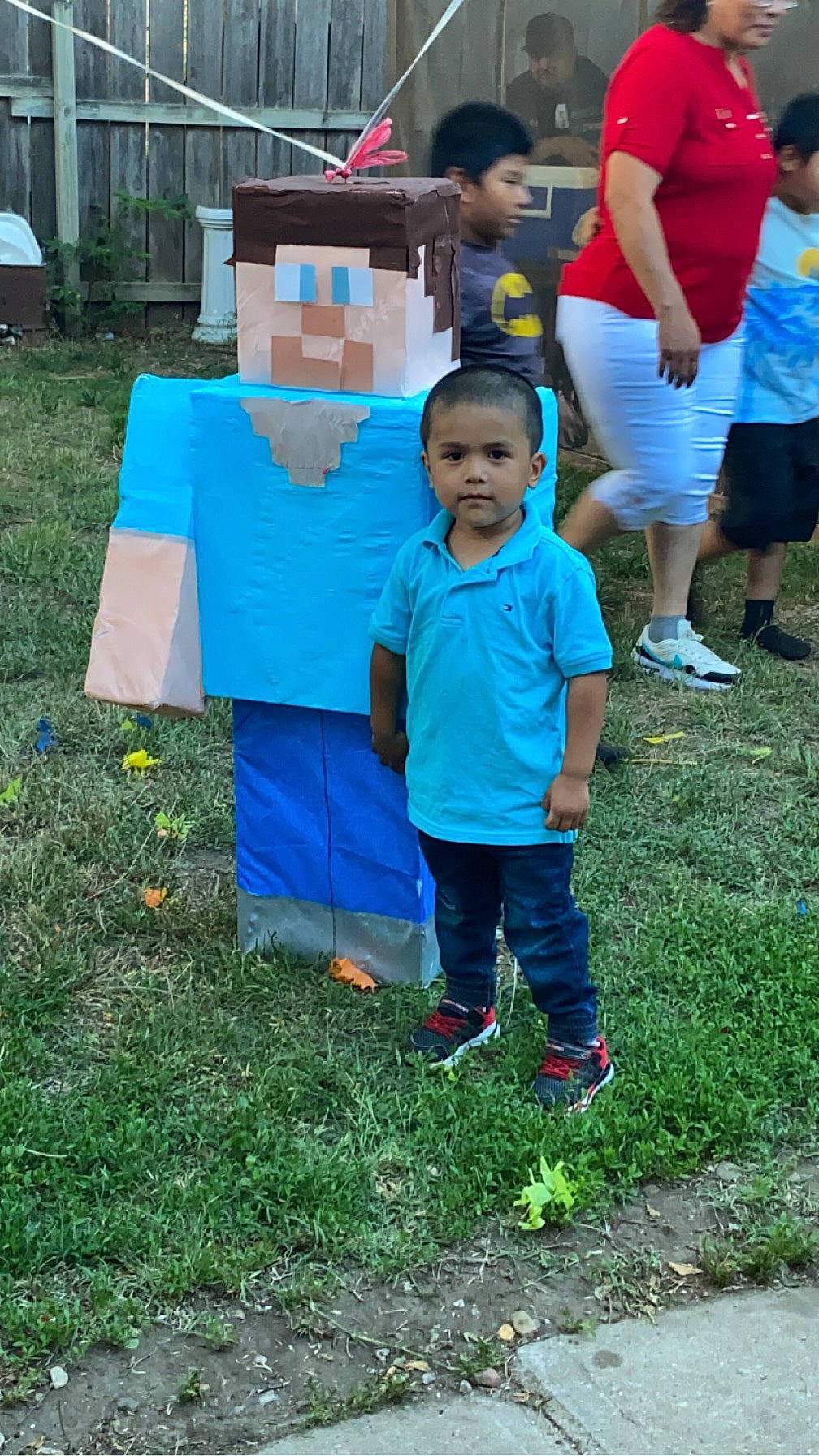 Benjamin joined the competition — help win amazing prizes! automotive_wheel_system, child, electric_blue, event, fun, grass, grassland, leisure, person, plant, play, recreation, red, shorts, soil, t_shirt, toddler, tree, walking, yard