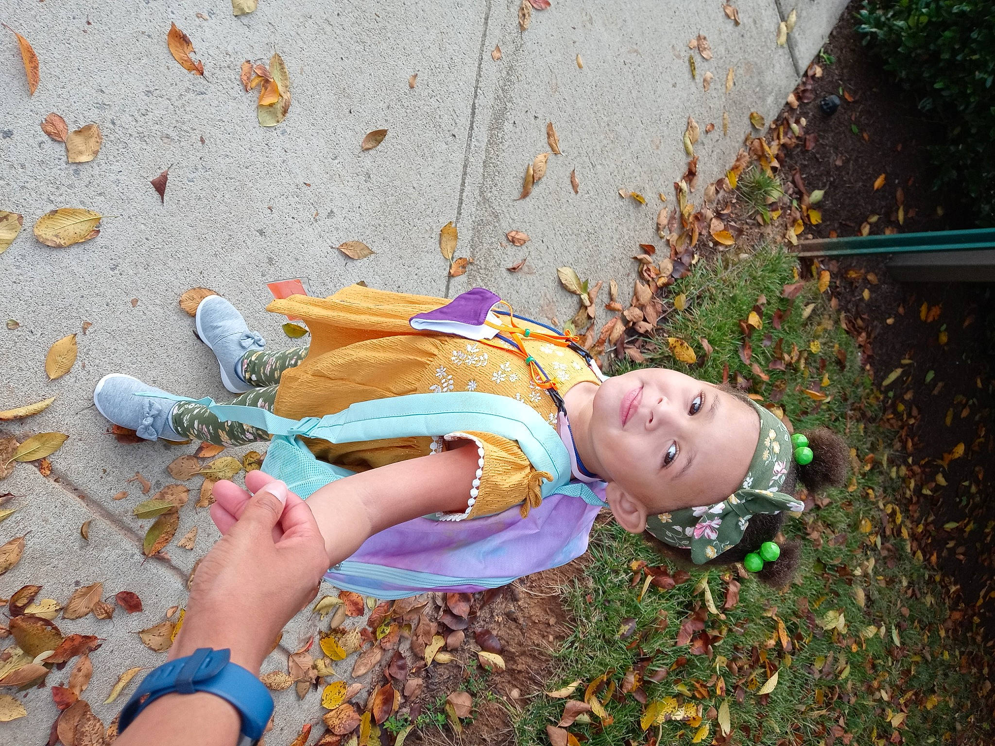 Isabella joined the competition — help win amazing prizes! child, concrete, dress, electric_blue, foot, fun, garden, grass, happy, headwear, human_leg, leisure, orange, party_supply, people_in_nature, person, plant, play, recreation, road_surface