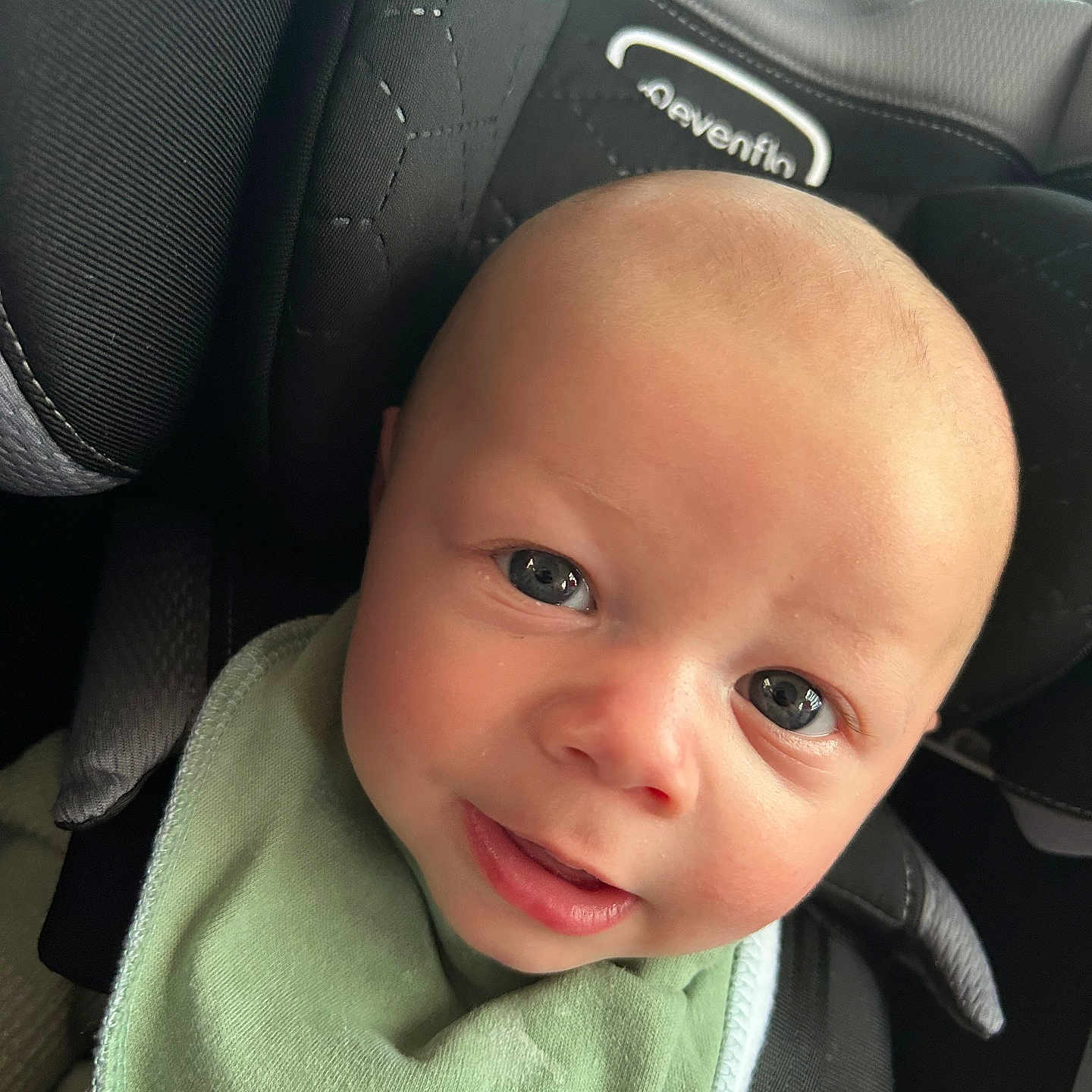Grayson joined the competition — help win amazing prizes! accessories, baby, belt, car, car_interior, carseat, cushion, face, happy, head, headrest, homedecor, newborn, person, photography, portrait, sitting, smile, transportation, vehicle