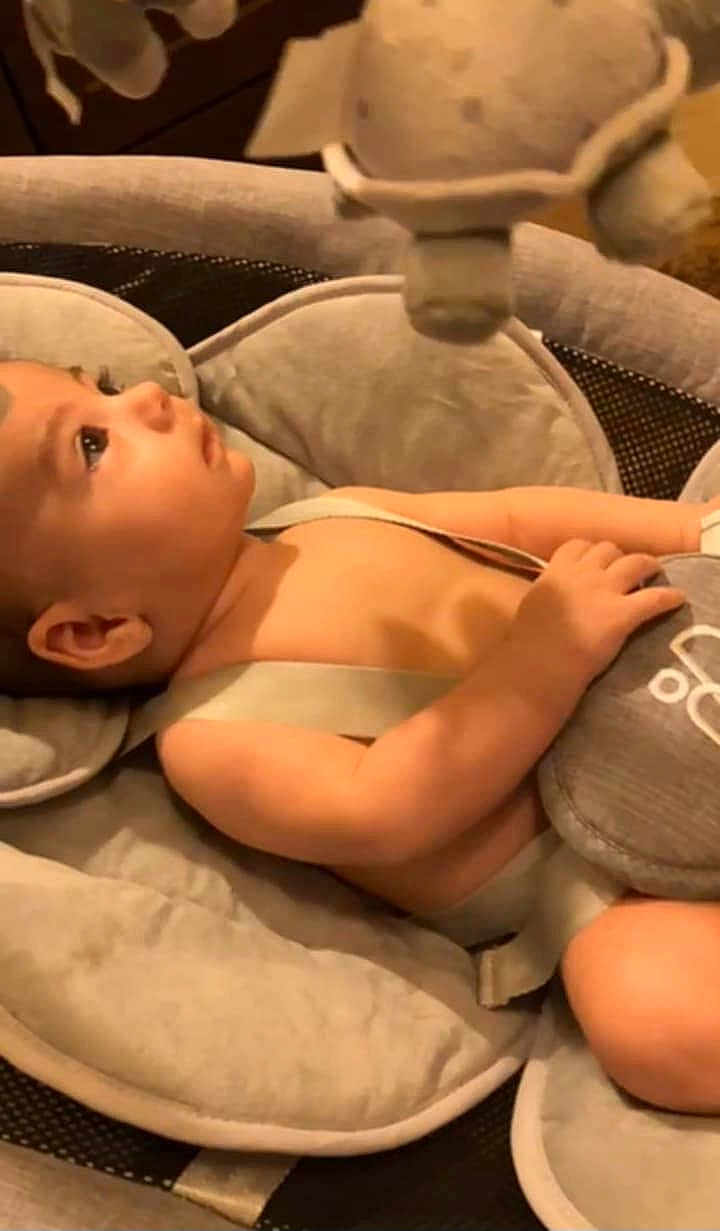 Tommy joined the competition — help win amazing prizes! baby, infant, child, baby_seat, cushion, soft_toy, indoors, looking_up, straps, skin, face, hand, leg, comfort, childcare, baby_gaze, baby_clothing, baby_accessory, baby_monitor, baby_entertainment