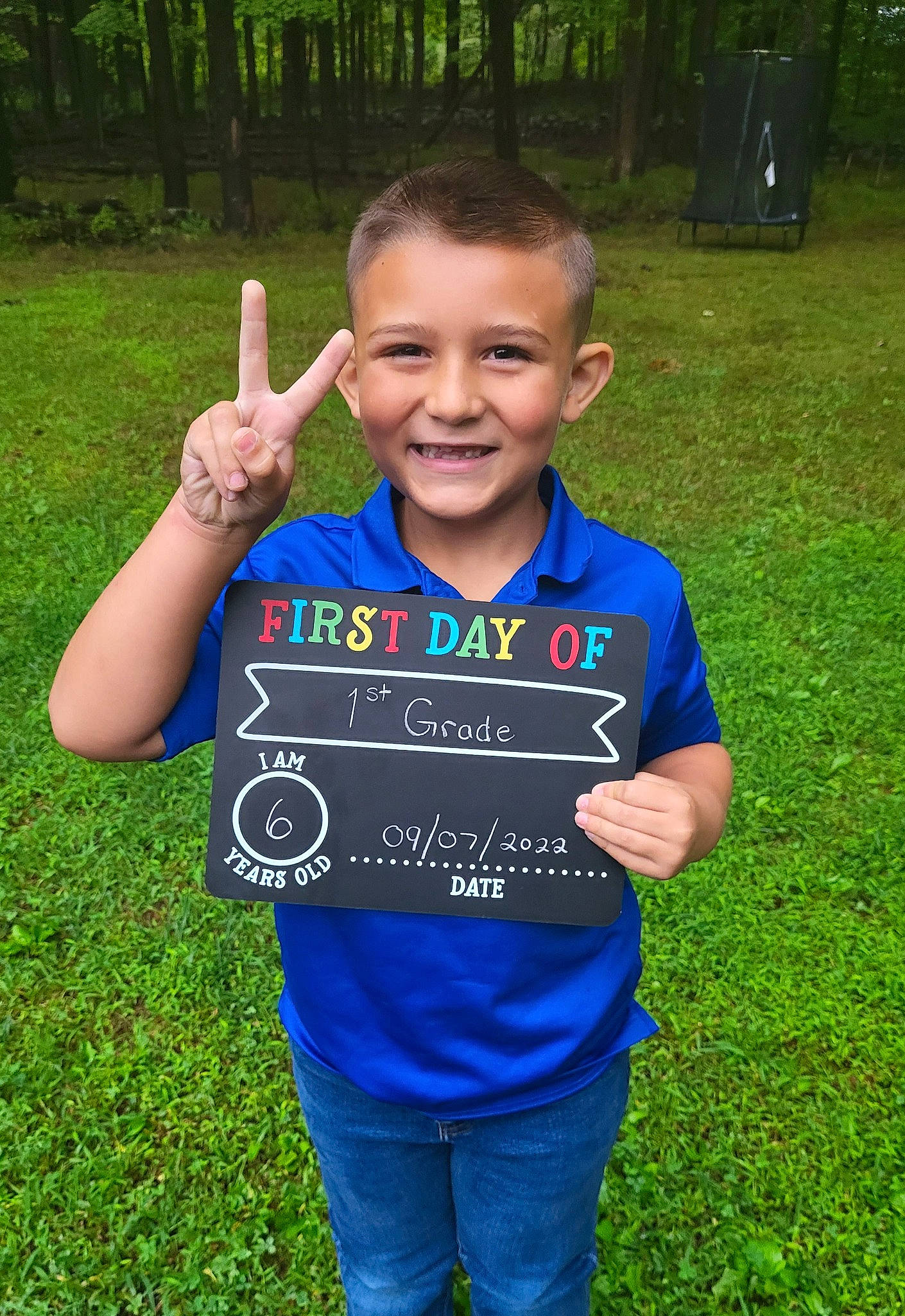 Brycen joined the competition — help win amazing prizes! electric_blue, face, fun, gesture, grass, grass_family, grassland, green, handwriting, happy, joy, lawn, leisure, people_in_nature, person, plant, recreation, sleeve, smile, t_shirt